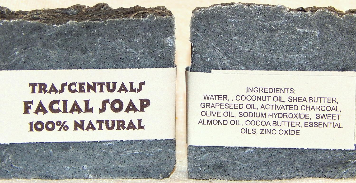 Acne Soap Natural Facial Bar Contains Tea Tree Oil Activated Charcoal Shea Butter Coconut and Olive Oil Comes With Case Chemical Free (BLUE)