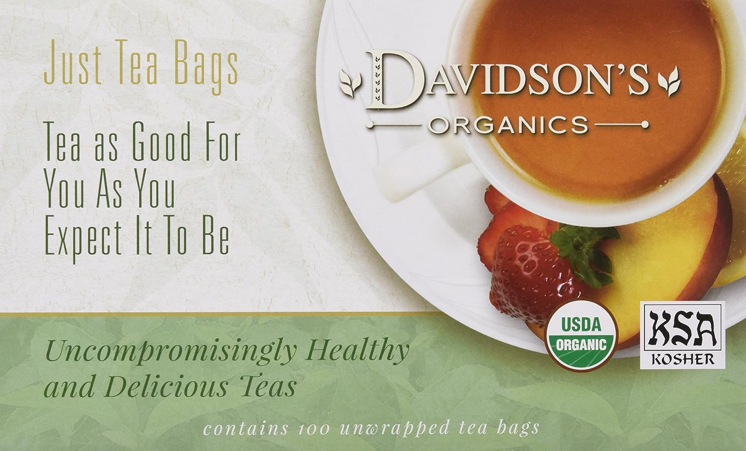 Davidson's Organics, Yerba Mate, 100-count Unwrapped Tea Bags