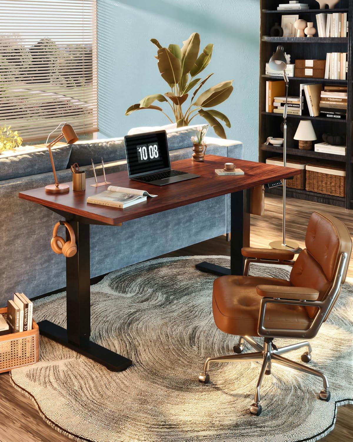 FLEXISPOT EN1 One-Piece Standing Desk, Electric Adjustable with 4 Memory Presets, 176 LBS Capacity, Stable & Quiet