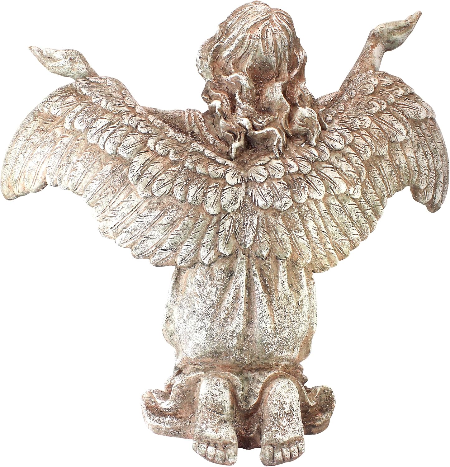 Design Toscano In Grace Girl Child Angel Memorial Indoor/Outdoor Garden Statue, 14 inches wide, 24 inches tall, Cast Stone Resin, Antique Stone Finish