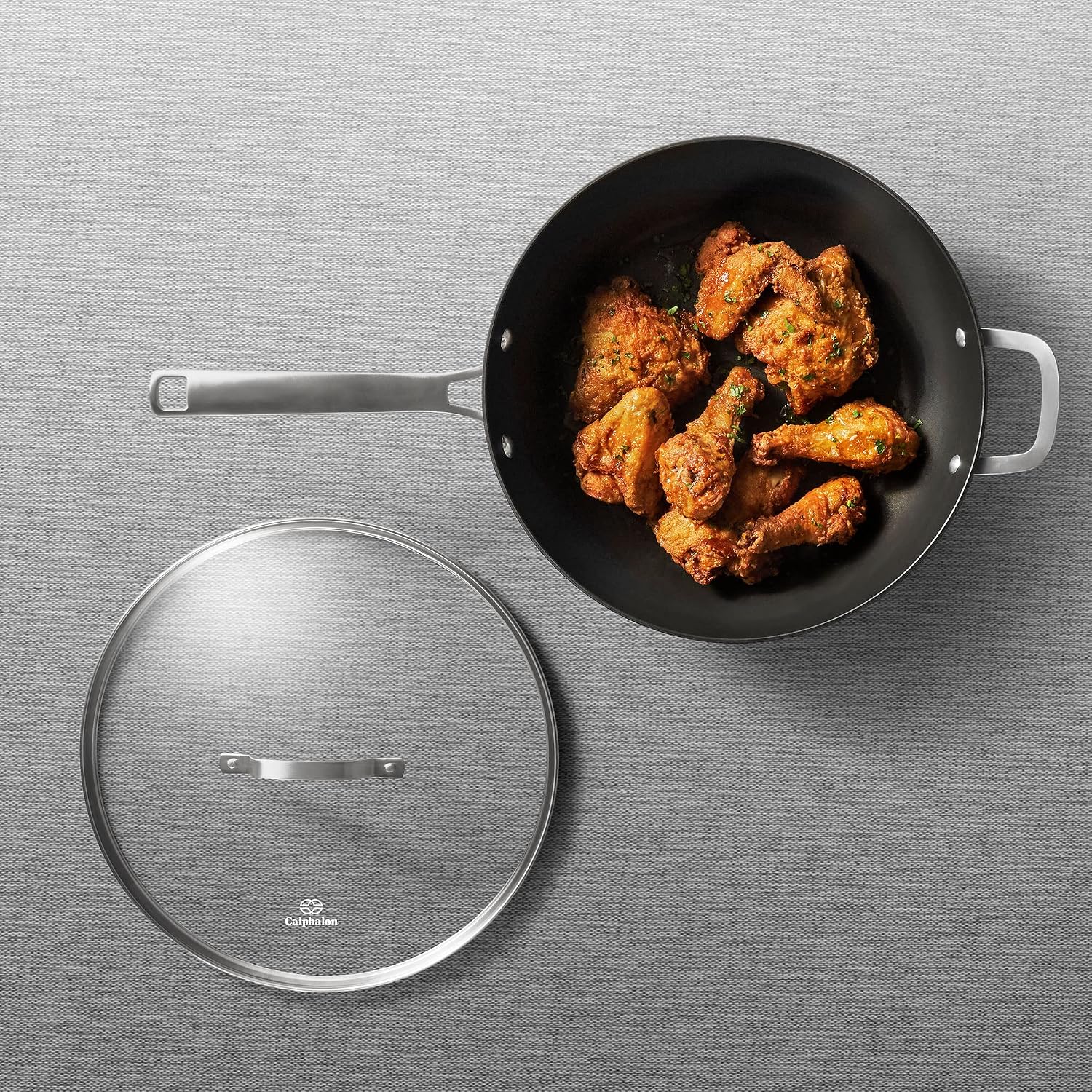 Calphalon 1943876 Classic Nonstick Sauce Pan with Cover, 2.5 quart, Grey