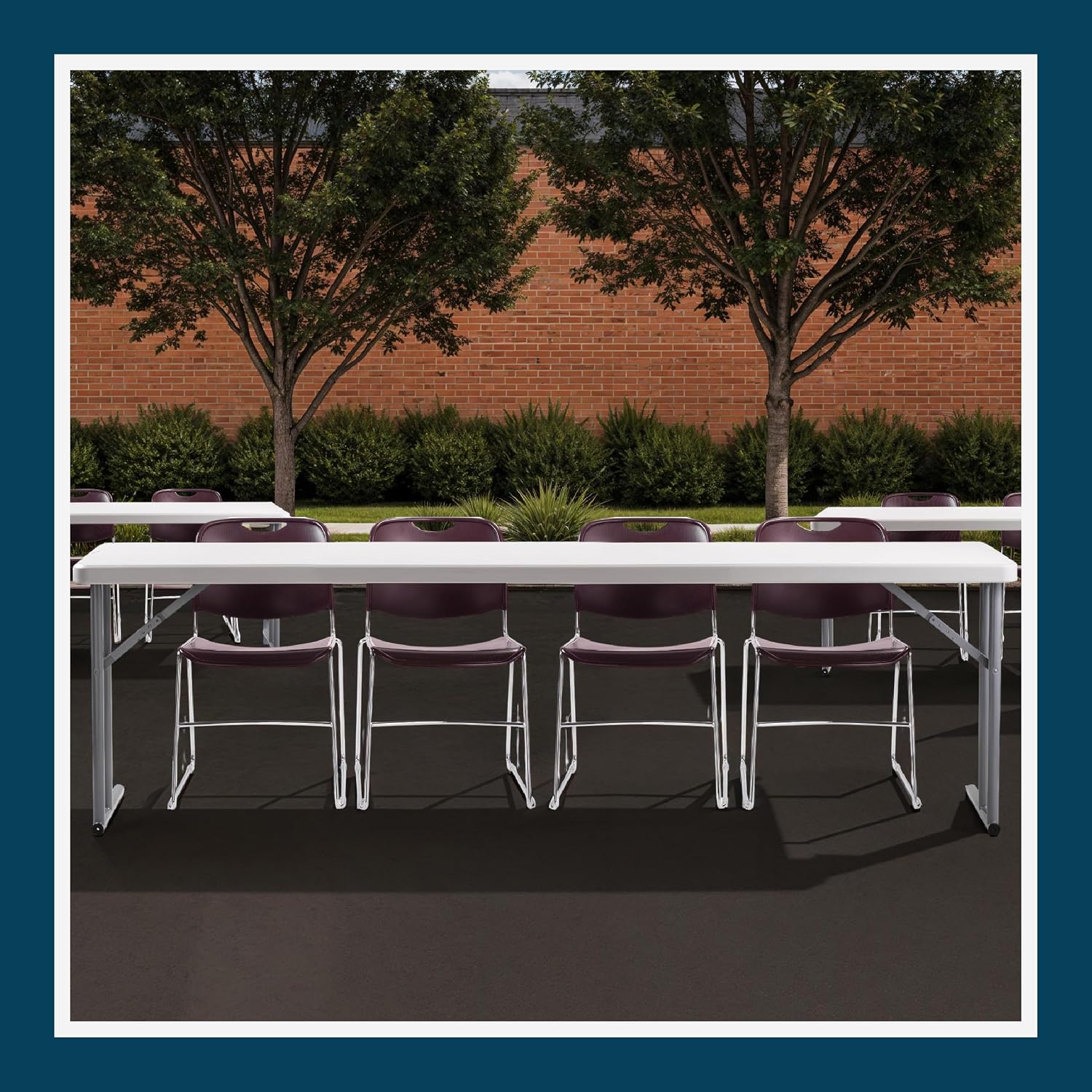 OEF Furnishings OEFBT-SEM1860 Commercial-Grade Premium Industrial Seminar Folding Table with Thick Blow-Molded Top and 16-Gauge Cantilever Steel