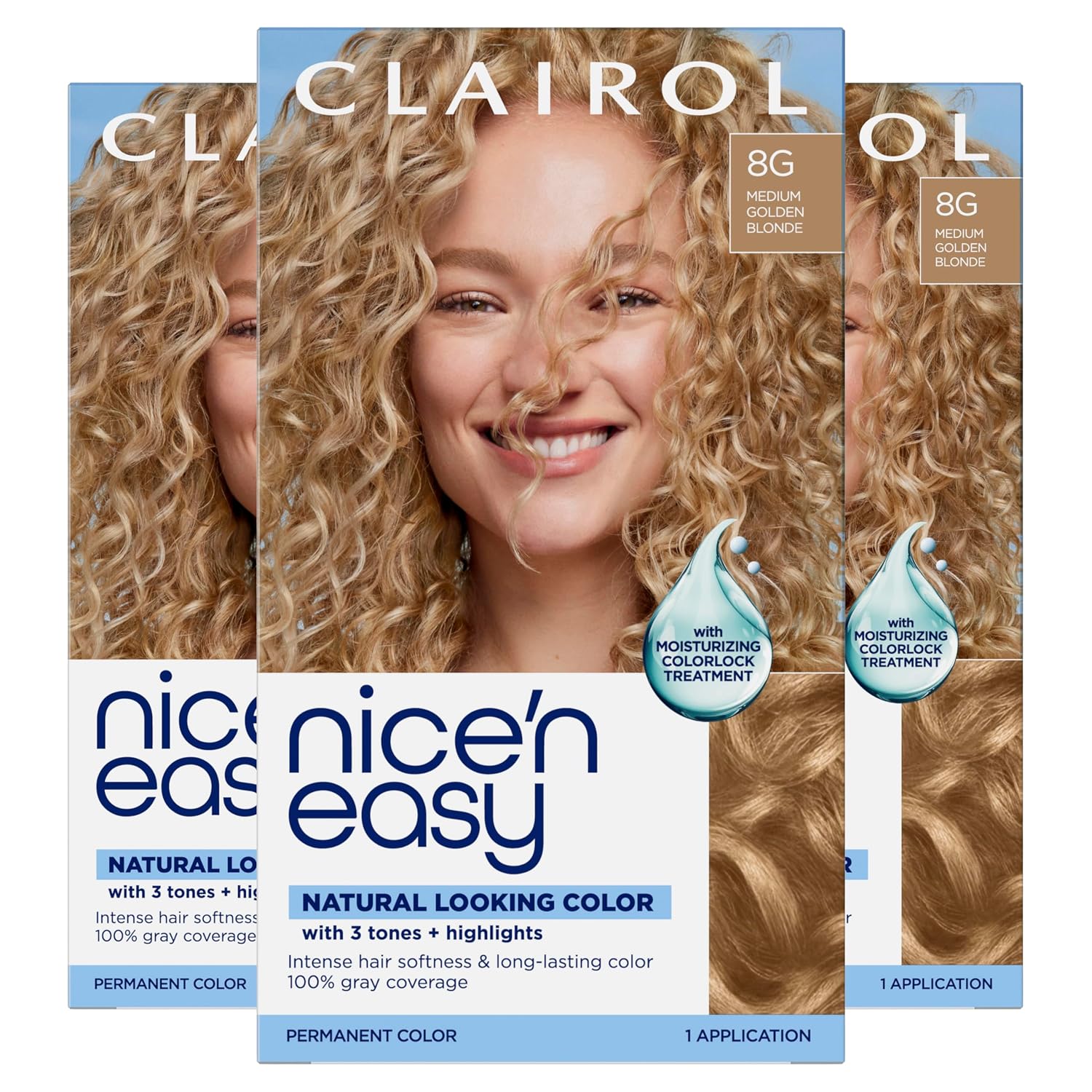 Clairol Nice'n Easy Permanent Hair Dye, 6A Light Ash Brown | Pack of 3