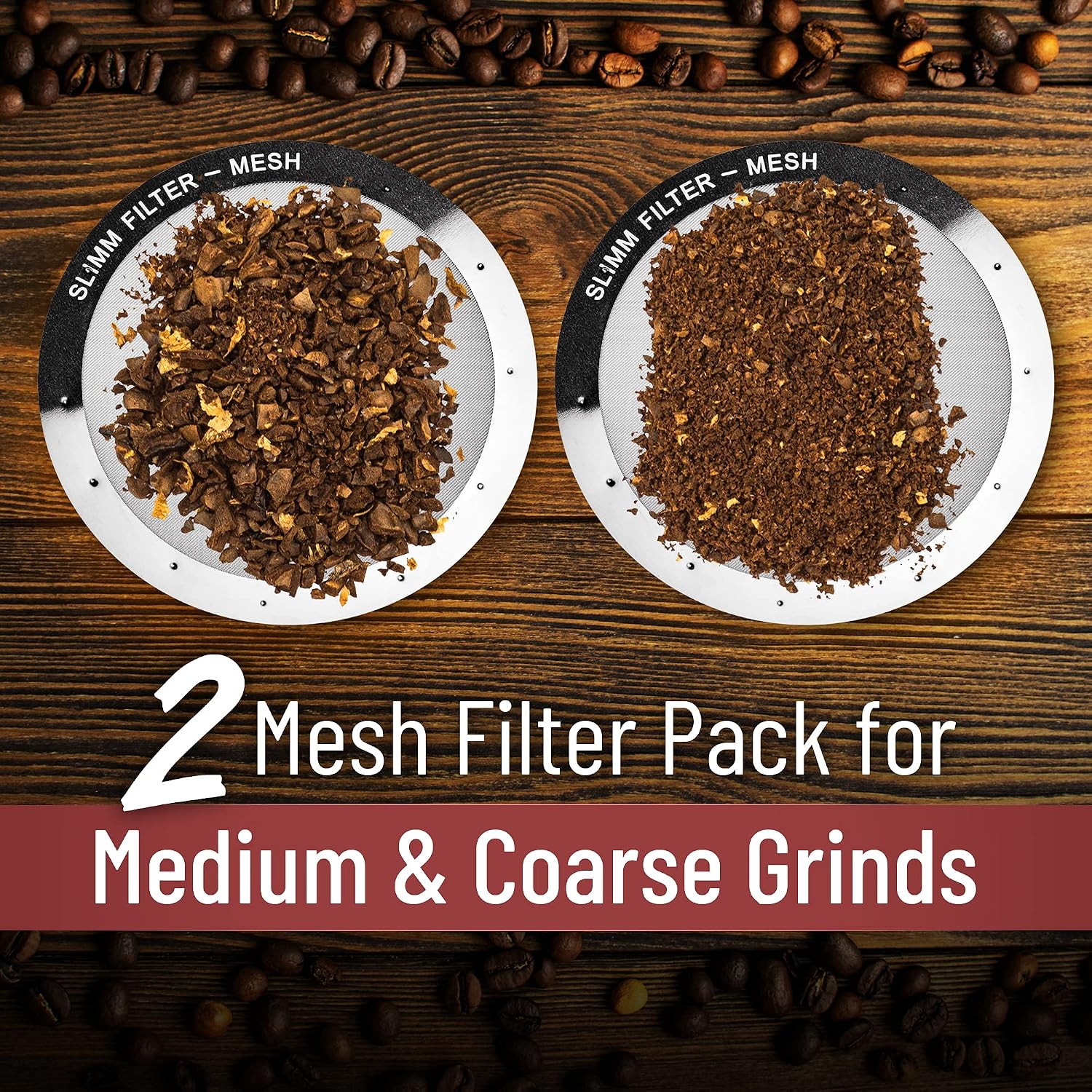 Stainless Steel Filter for AeroPress, 3 Reusable Metal Discs | Mesh, fine and ultra-fine discs. Tune body and clarity per brew. No paper waste. Reusable for years.
