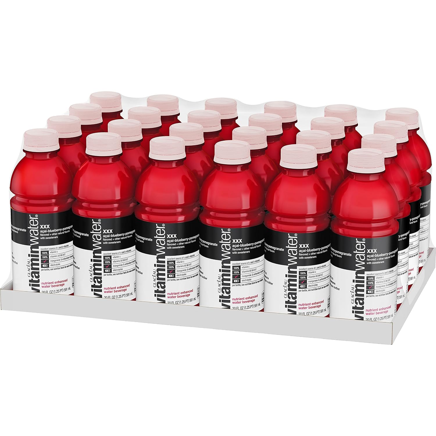vitaminwater Power-C Dragonfruit Water Beverage, 16.9 fl oz, 6 pack | Bottled, nutrient-enhanced flavored water drink with 90 calories per bottle, antioxidants, and vitamins