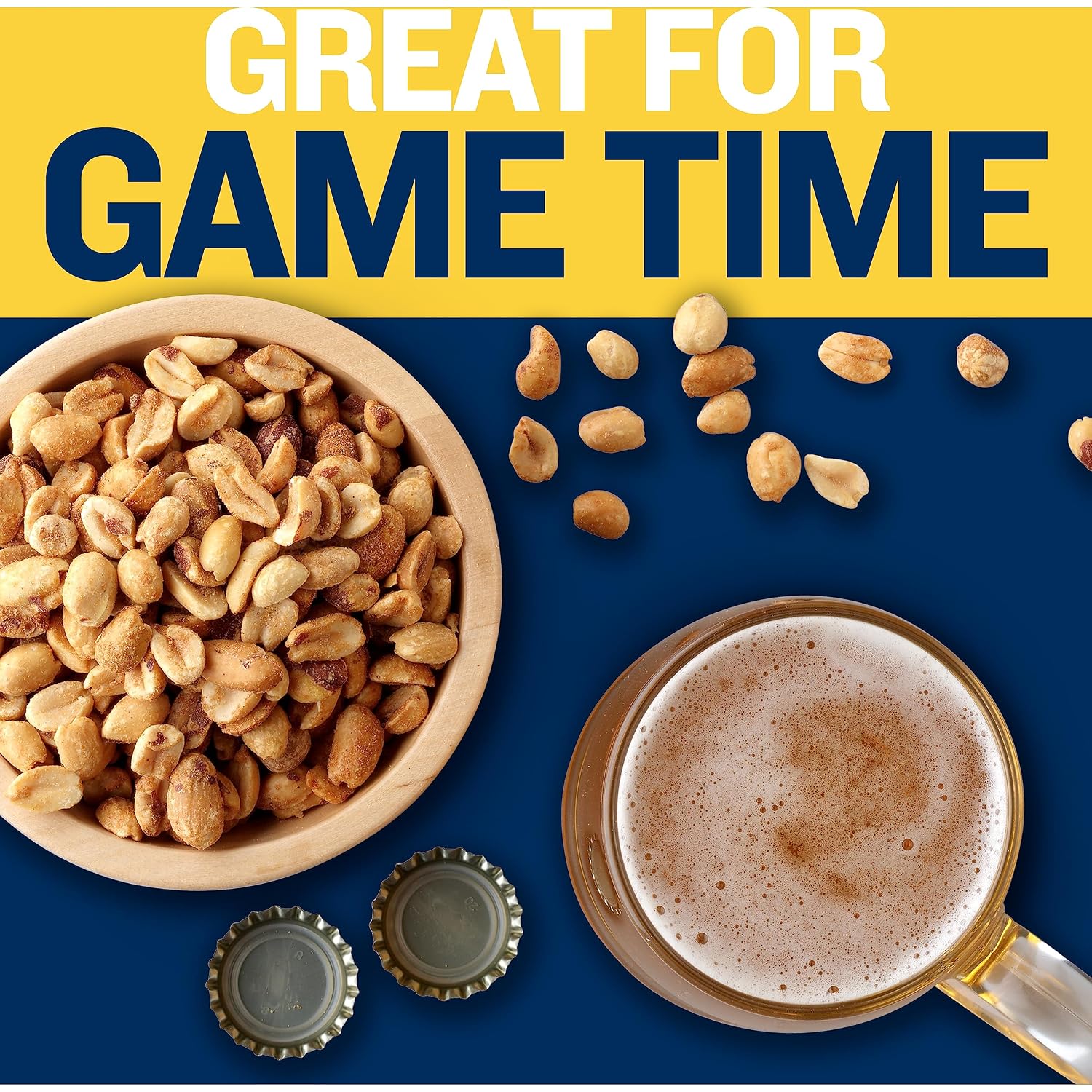 PLANTERS Salted Peanuts, Party Snacks, 16 Oz (1 Ct) | Dry Roasted Salted Peanuts. 0g Trans Fat. Resealable Jar. Snacks for Adults. Party Mix, Flavored Nuts