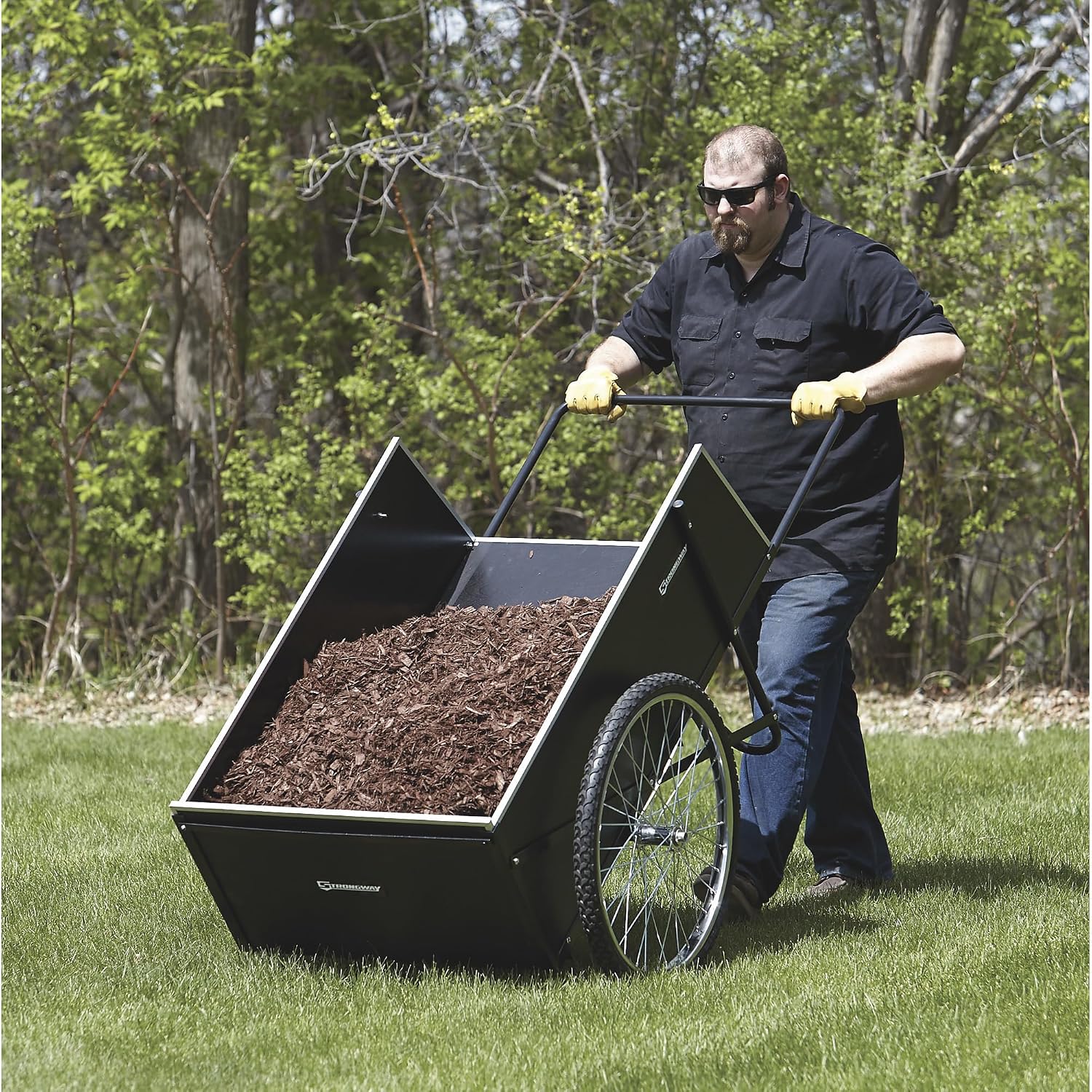 Strongway Garden Cart - 400-lb. Capacity, 14 Cu. Ft. 48in.L x 29in.W