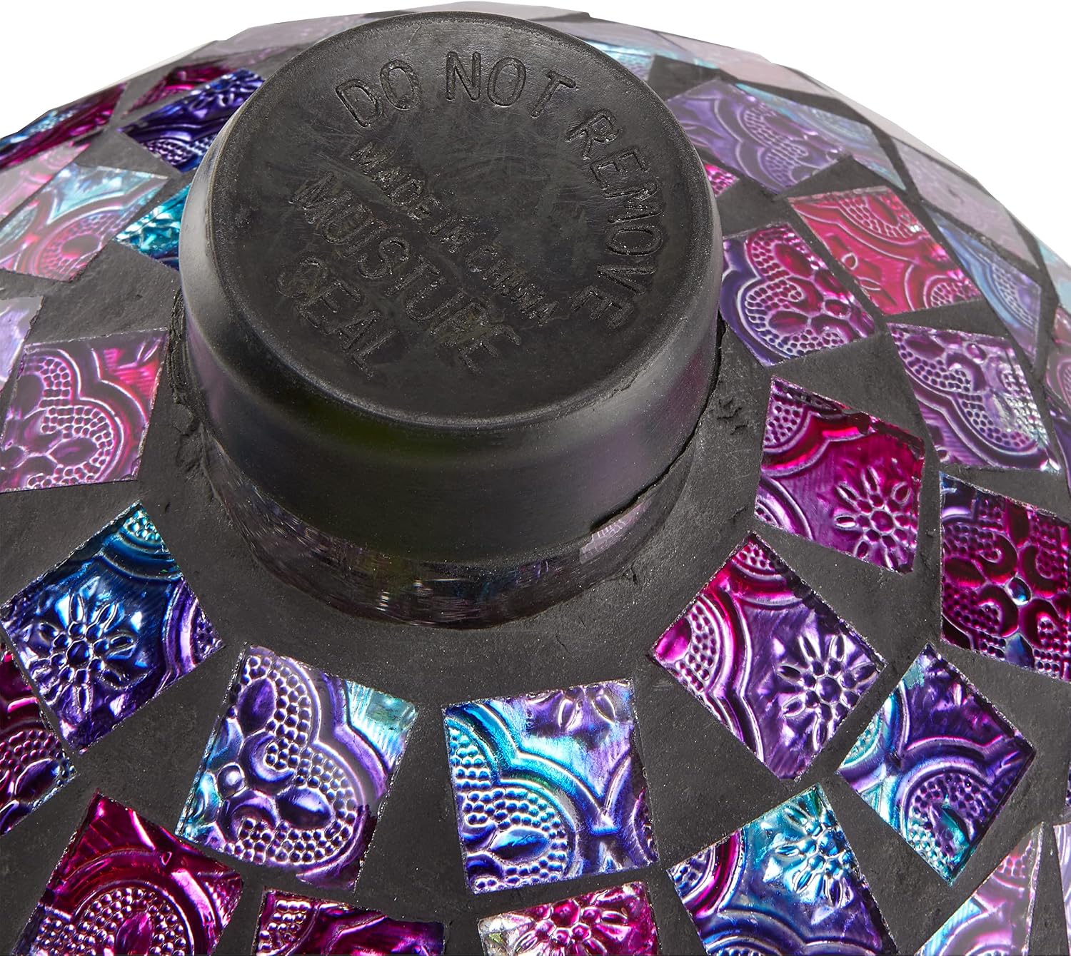 Alpine Corporation 10" Diameter Indoor/Outdoor Glass Mosaic Gazing Globe Yard Decoration, Purple Pearlized Petals Design