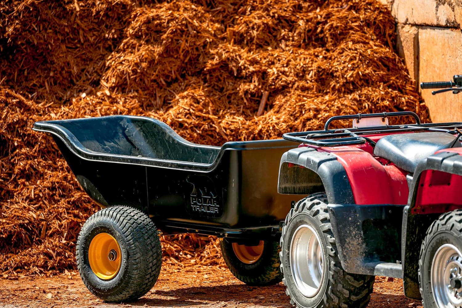 Polar TA1200 Tandem Axle Utility Trailer 1200 lb Capacity | 1200 lb Capacity, 15 Cubic Foot, TA1200, Wide Track Rubber Wheels, Black