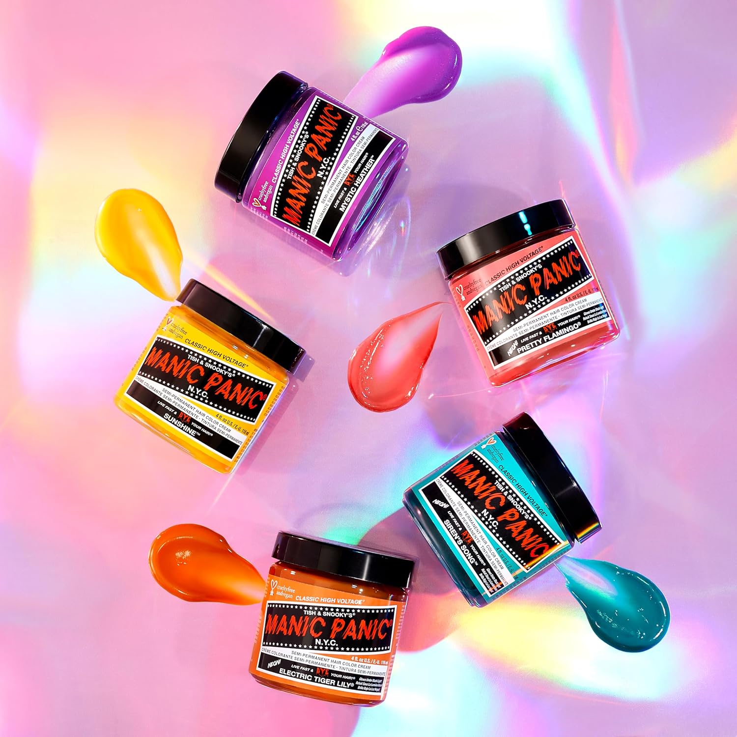 MANIC PANIC Classic Cotton Candy Pink Semi Permanent Hair Color - Bright Pink Hair Dye for Women & Men That Lasts 4-6 Weeks - Vegan, Ammonia & Cruelty-Free - Create & Mix Custom Shades (4oz / 2pk)