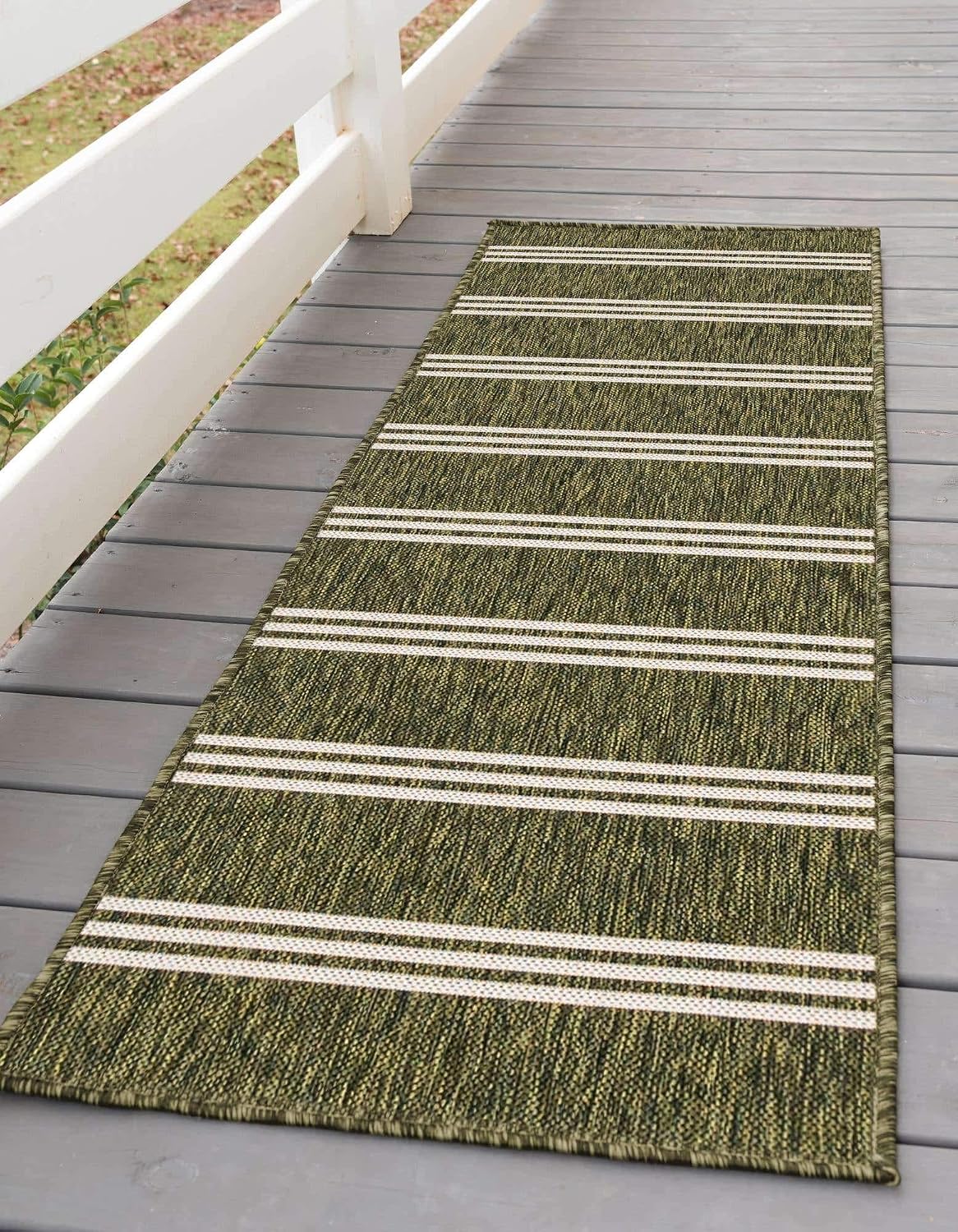 Unique Loom Outdoor Collection Area Rug - Anguilla (9' x 12' Rectangle, Blue/ Ivory)