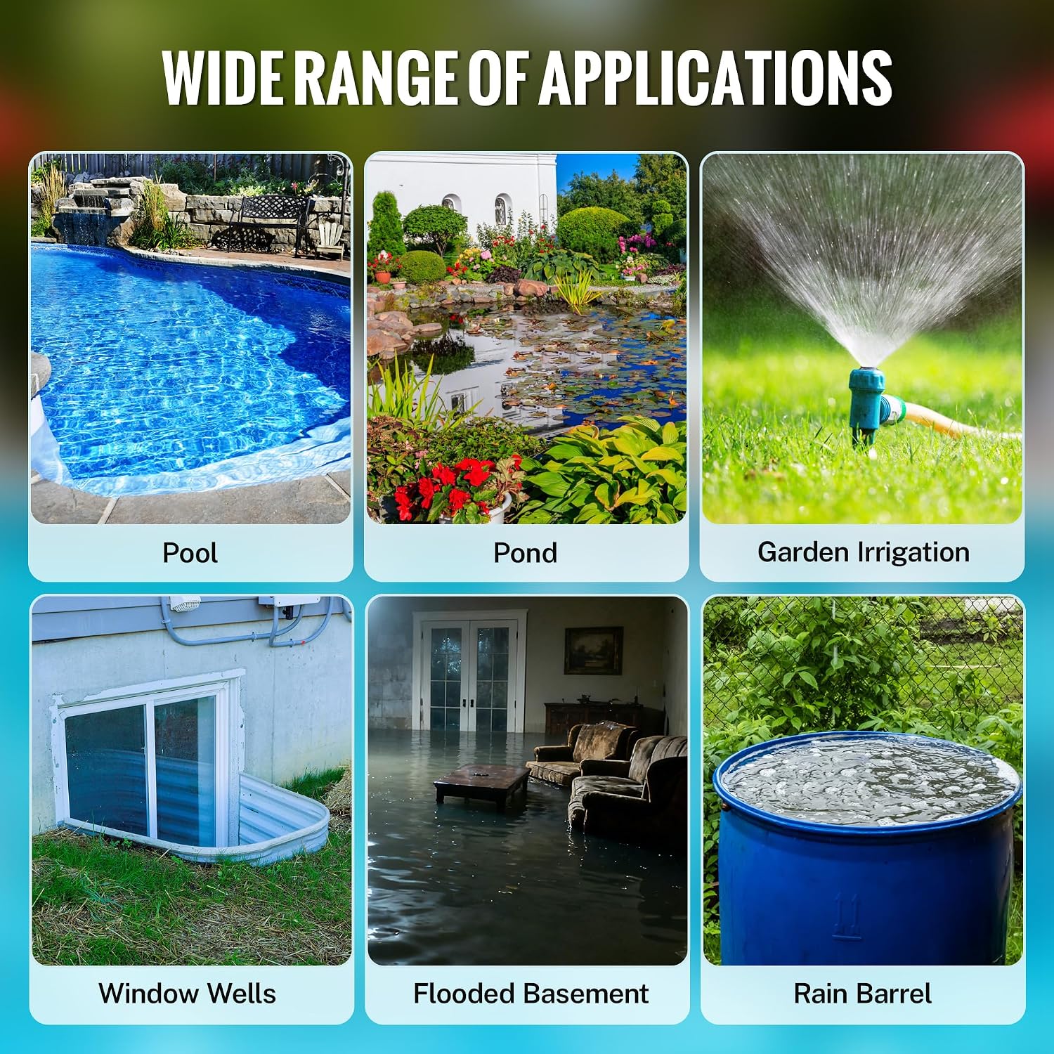 WORKPRO 1HP 4500 GPH Submersible Sump Pump with Automatic Float Switch | Handles Clean & Dirty Water, Ideal for Pool Draining, Flooded Basements