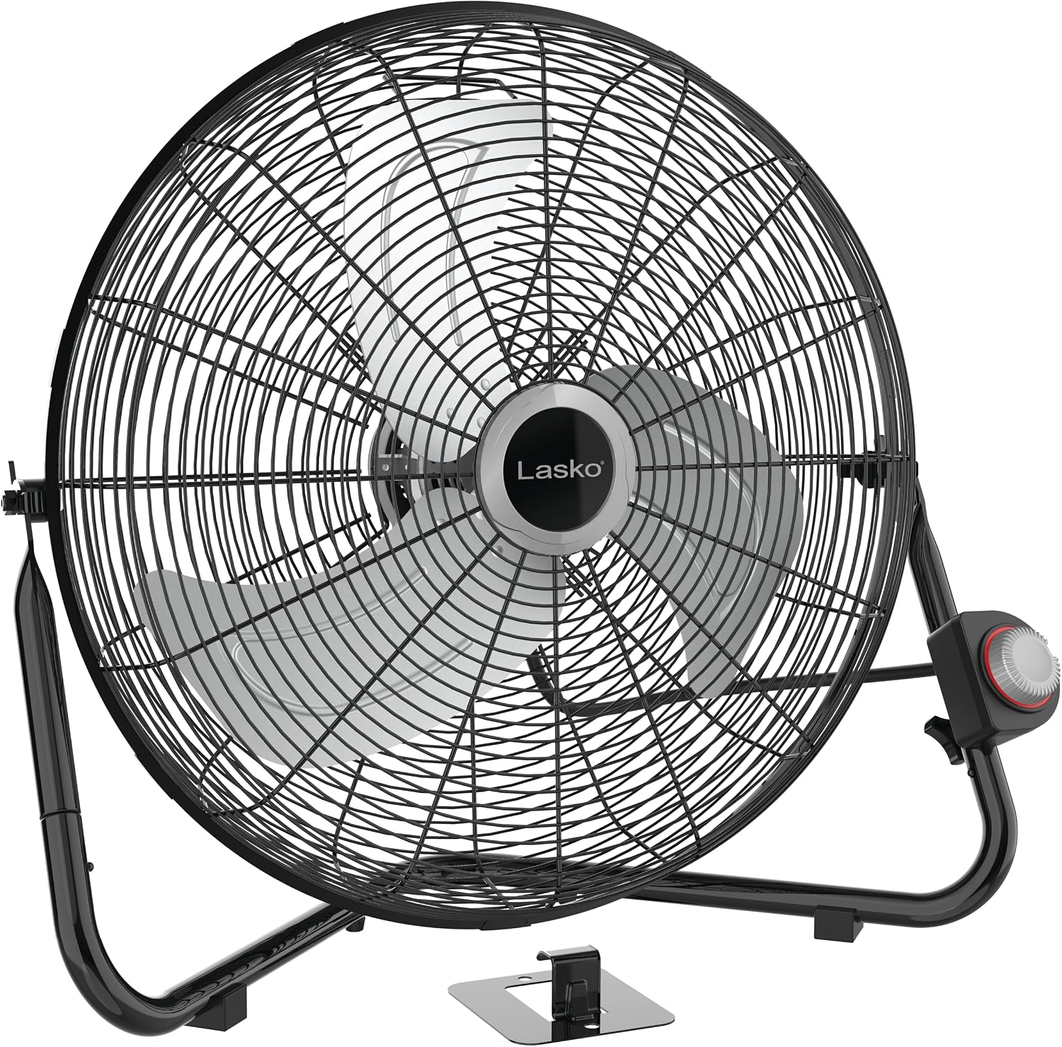 Lasko 20" Black High Velocity Wall Mount Fan with Pivoting Head - 3 Speeds, Ideal Wall Mount Fan or Floor Fans for Home, Garage, Attic, 2264QM