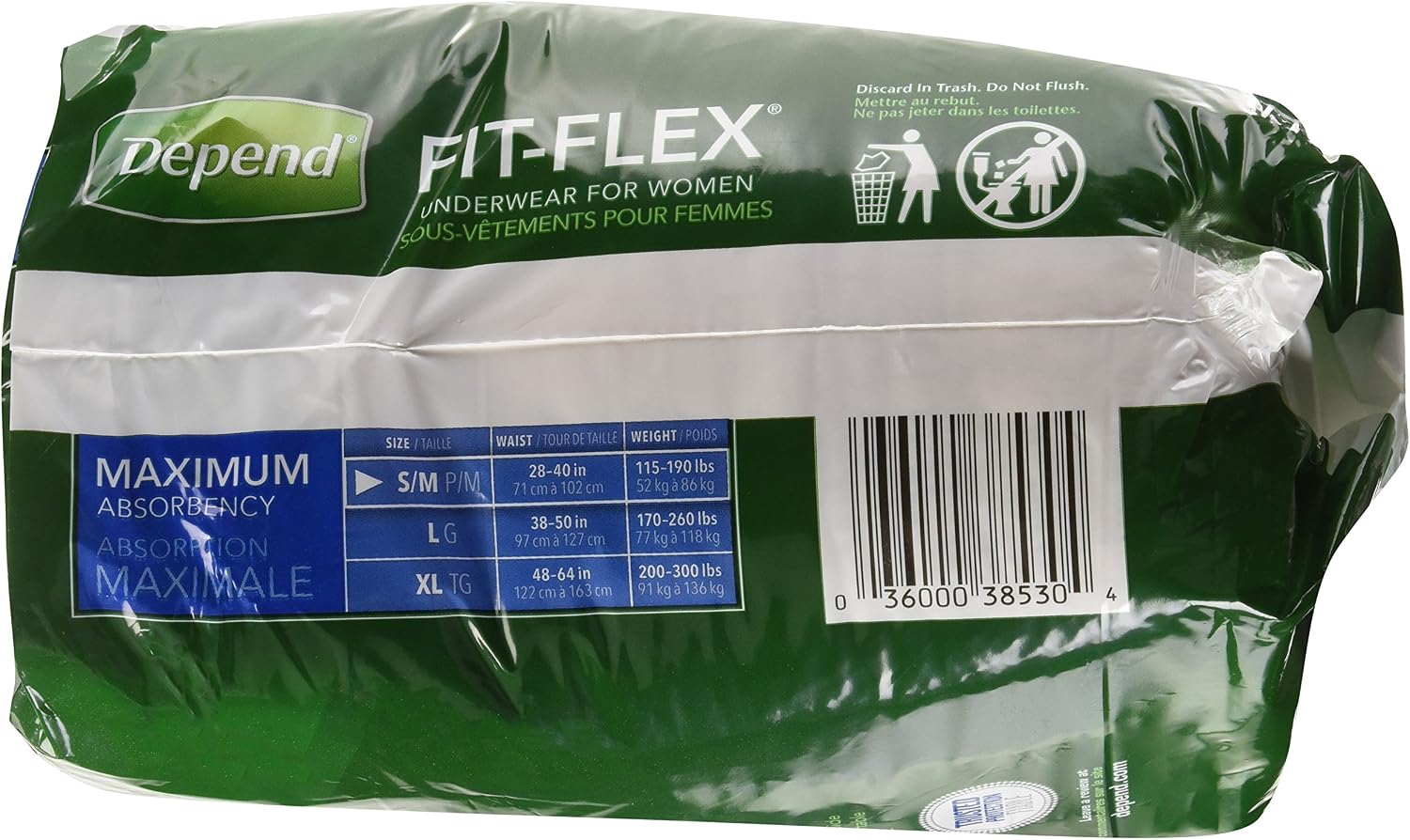 Depend FIT-FLEX Incontinence Underwear for Women, Disposable, Maximum Absorbency, Large, Blush, 52 Count (2 Packs of 26) (Packaging May Vary)