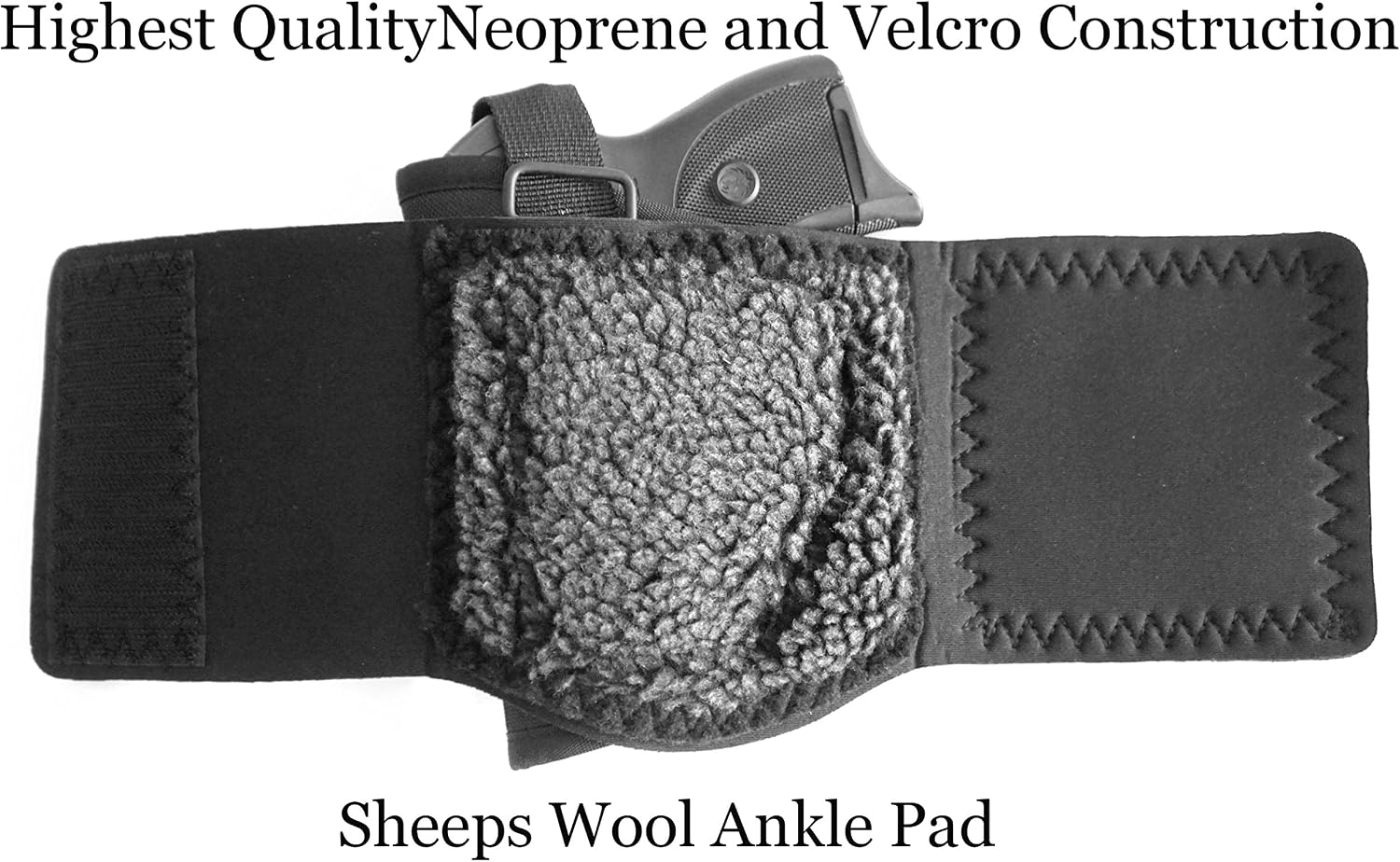 DTOM AH1 Neoprene and Nylon Ankle Holster for Glk 26/27 / 29/30 / 40, Ruger LC9 and and Many Others