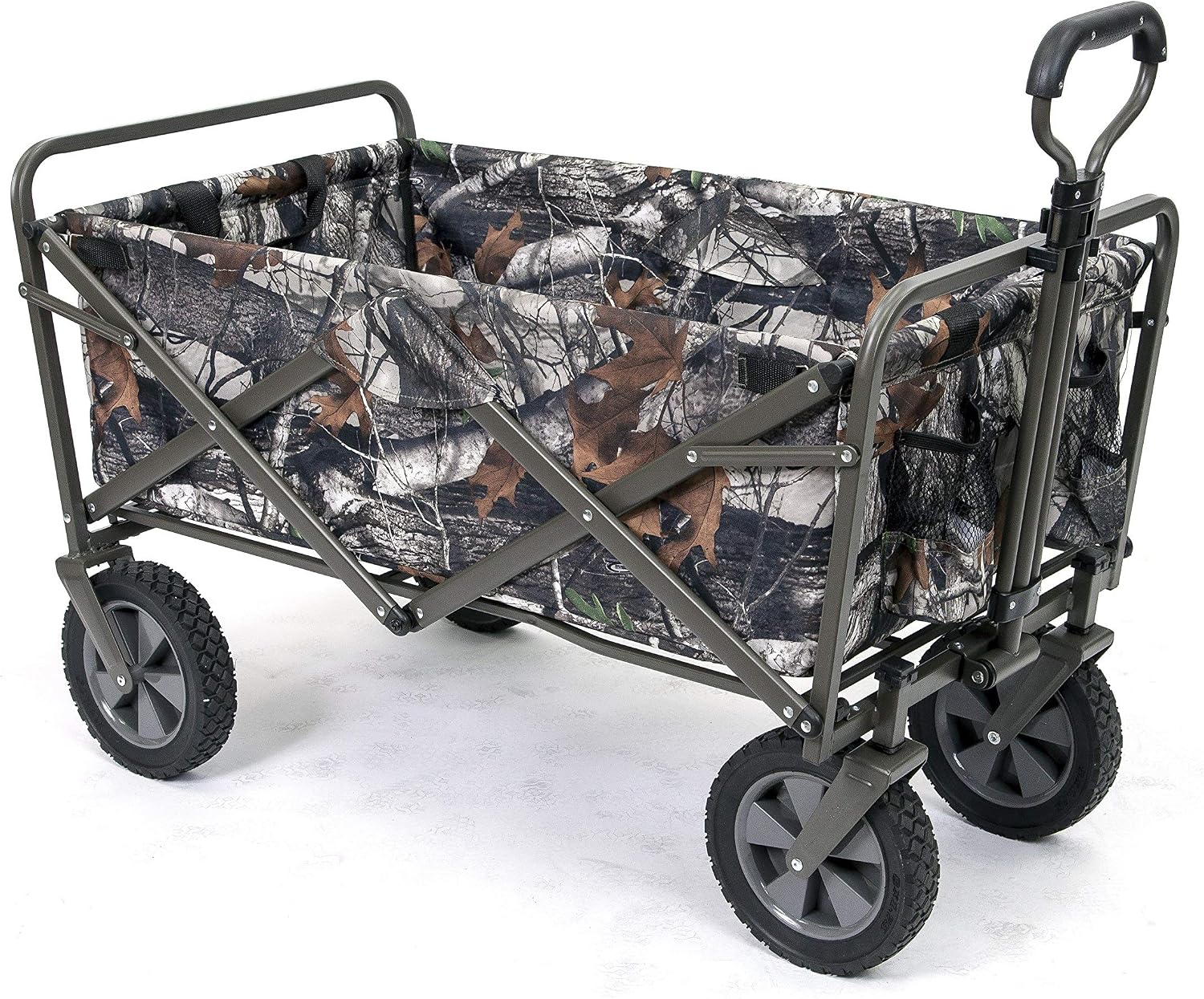 Mac Sports Heavy Duty Steel Frame Collapsible Folding 150 Pound Capacity Outdoor Camping Garden Utility Wagon Yard Cart, Red