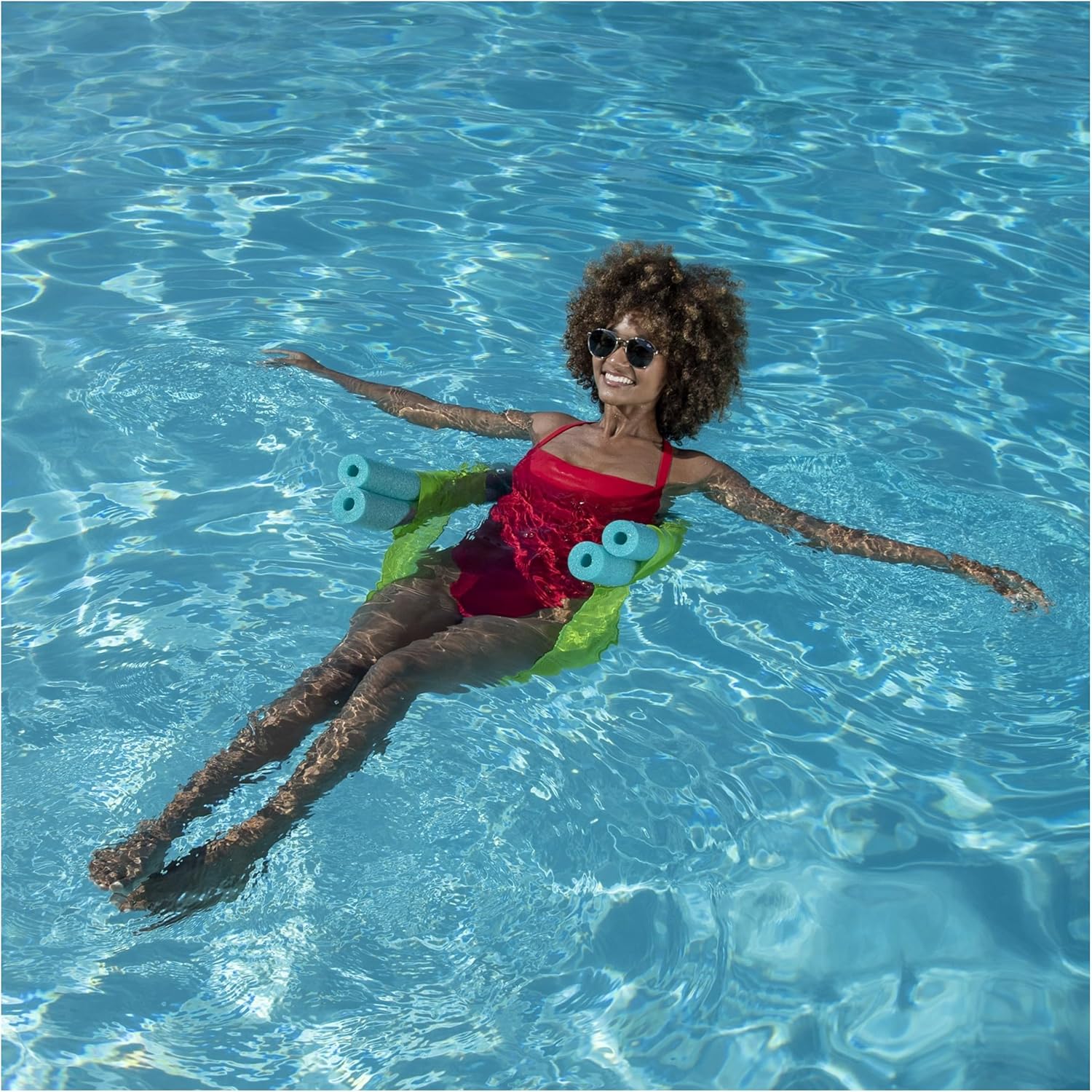 SwimWays Mesh Floating Pool Chair Noodle Slings (4 Pack), Swimming Pool Accessories & Water Toys, Pool Noodle Not Included