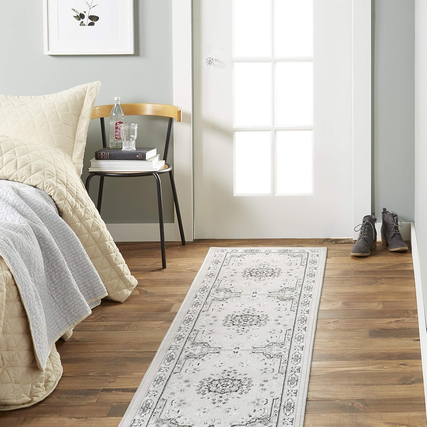Home Dynamix Premium Sakarya Traditional Medallion Border Area Rug, Ivory/Brown, 7'9"x10'8" Rectangle
