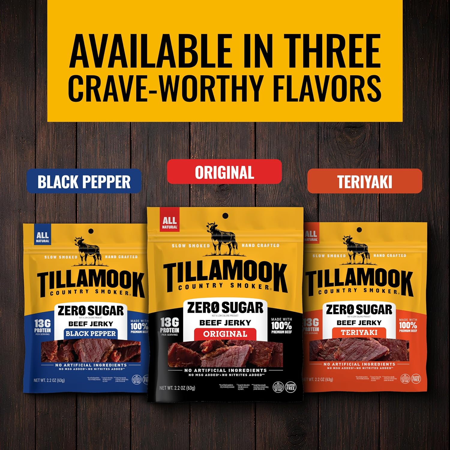 Tillamook Country Smoker Zero Sugar Keto Friendly Beef Jerky, Original, 2.2 Ounce