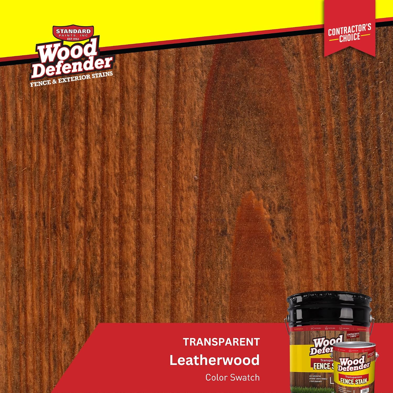 Wood Defender Transparent Fence Wood Stain and Seal in One, Oil-Based Penetrating Sealer, Professional-Grade, Long-Lasting, Weather-Resistant Protector, Redwood, 5-Gallon