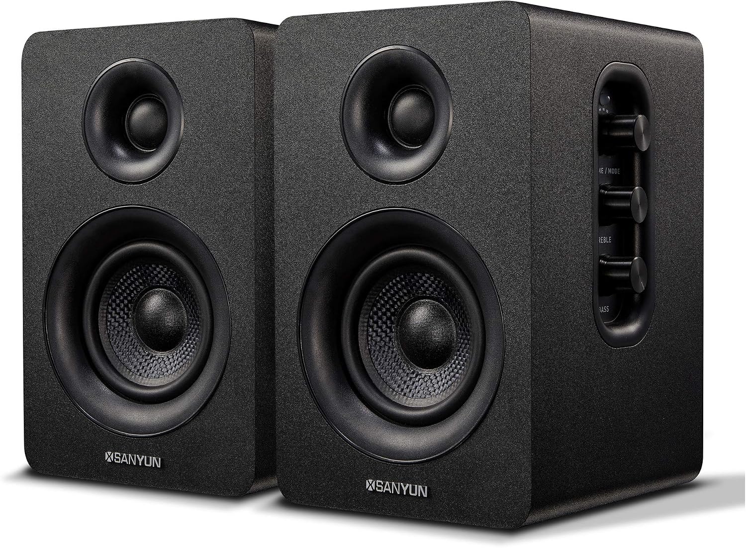 Sanyun SW208 3" Active Bluetooth 5.0 Bookshelf Speakers, Built-in 24bit DAC