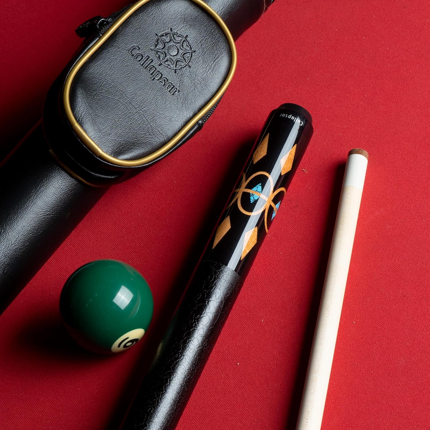 Collapsar CA Pool Stick with 1X1 Hard Case 58" Billiard Cue Stick | Canadian Maple Shaft with 13mm Cue Tip,19-21 oz Professional Pool Cue Set