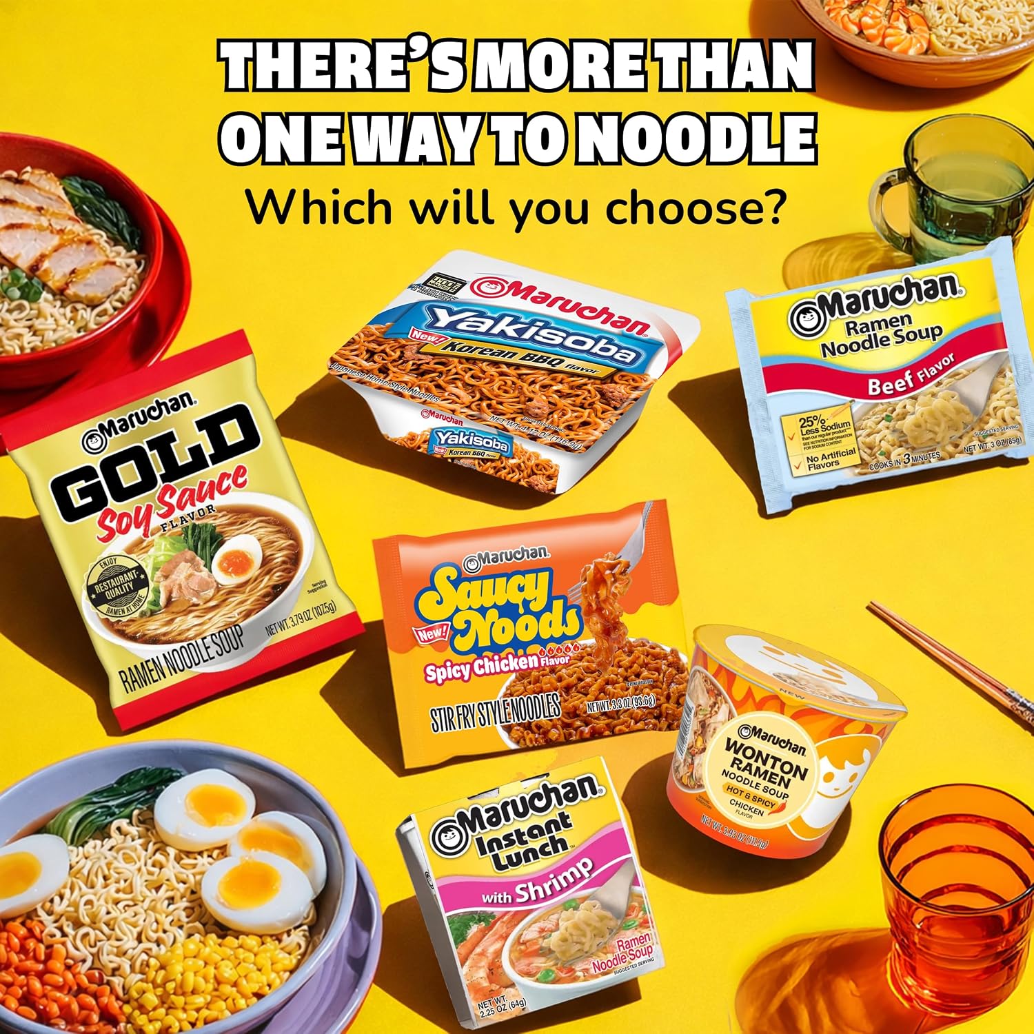 Maruchan Instant Lunch Ramen Noodles, Cheddar Cheese Flavor – Japanese-Style Instant Noodle Soup, Easy Meal Ready in 3 Minutes – 2.25 Oz. (12 Pack)