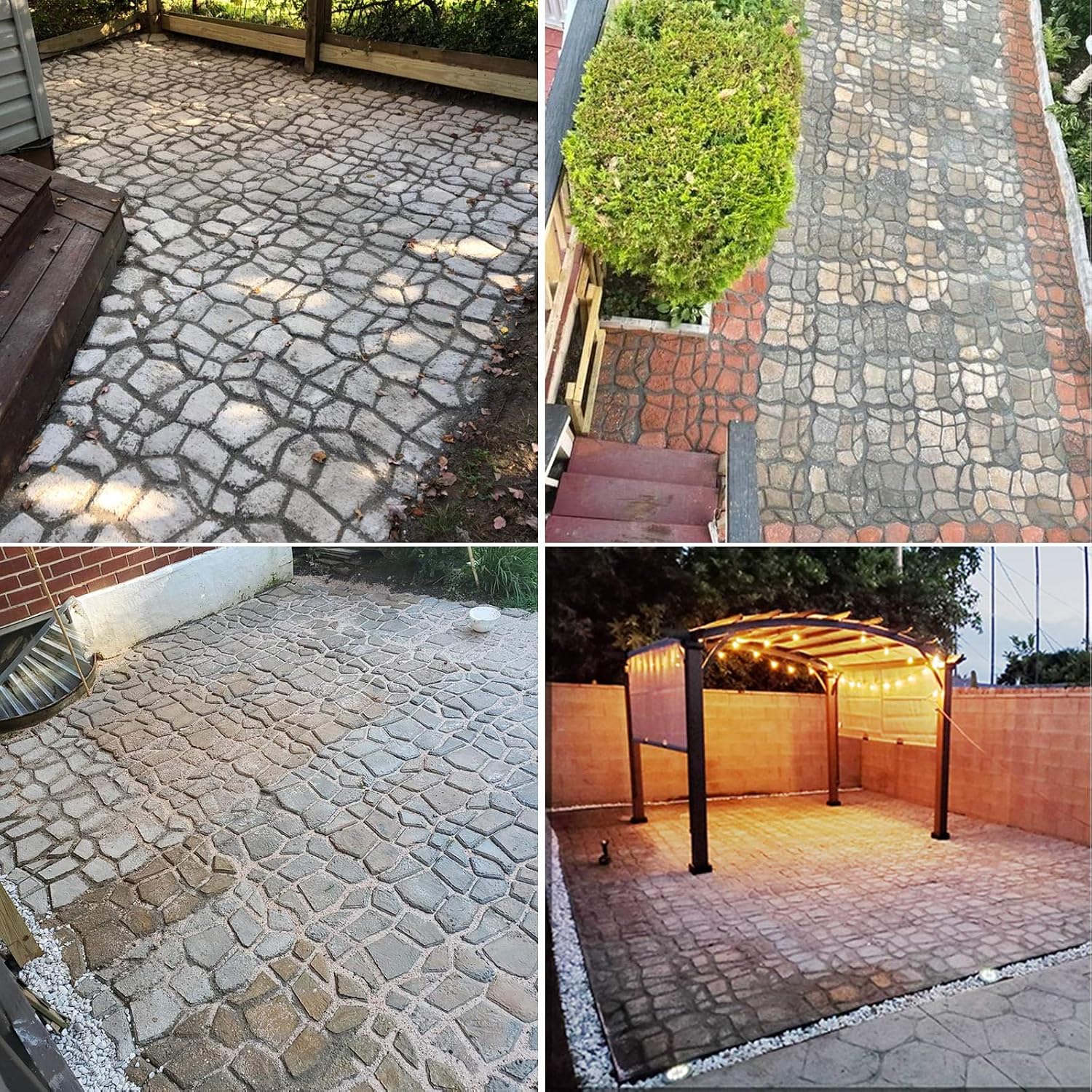 Walk Maker, Pathmate Stone Moldings Paving Pavement Concrete Molds Stepping Stone Paver Walk Way Mold for Patio, Lawn & Garden(Big Size:16.9 x 16.9 x 1.6 inch)