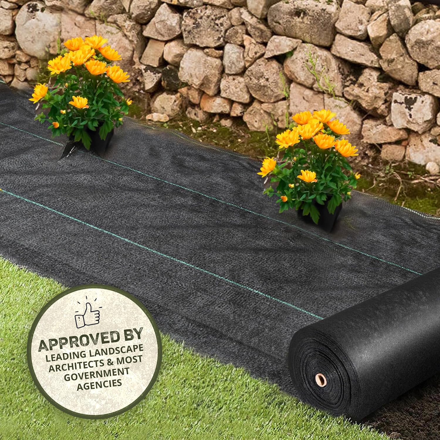 Dewitt Professional Max Weed Barrier Fabric 4.1 oz, Black, 4 x 250 Feet – Heavy-Duty Weed Control and Ground Cover for Gardens, Beds, Mulch, Outdoor Landscaping, and Yard Areas