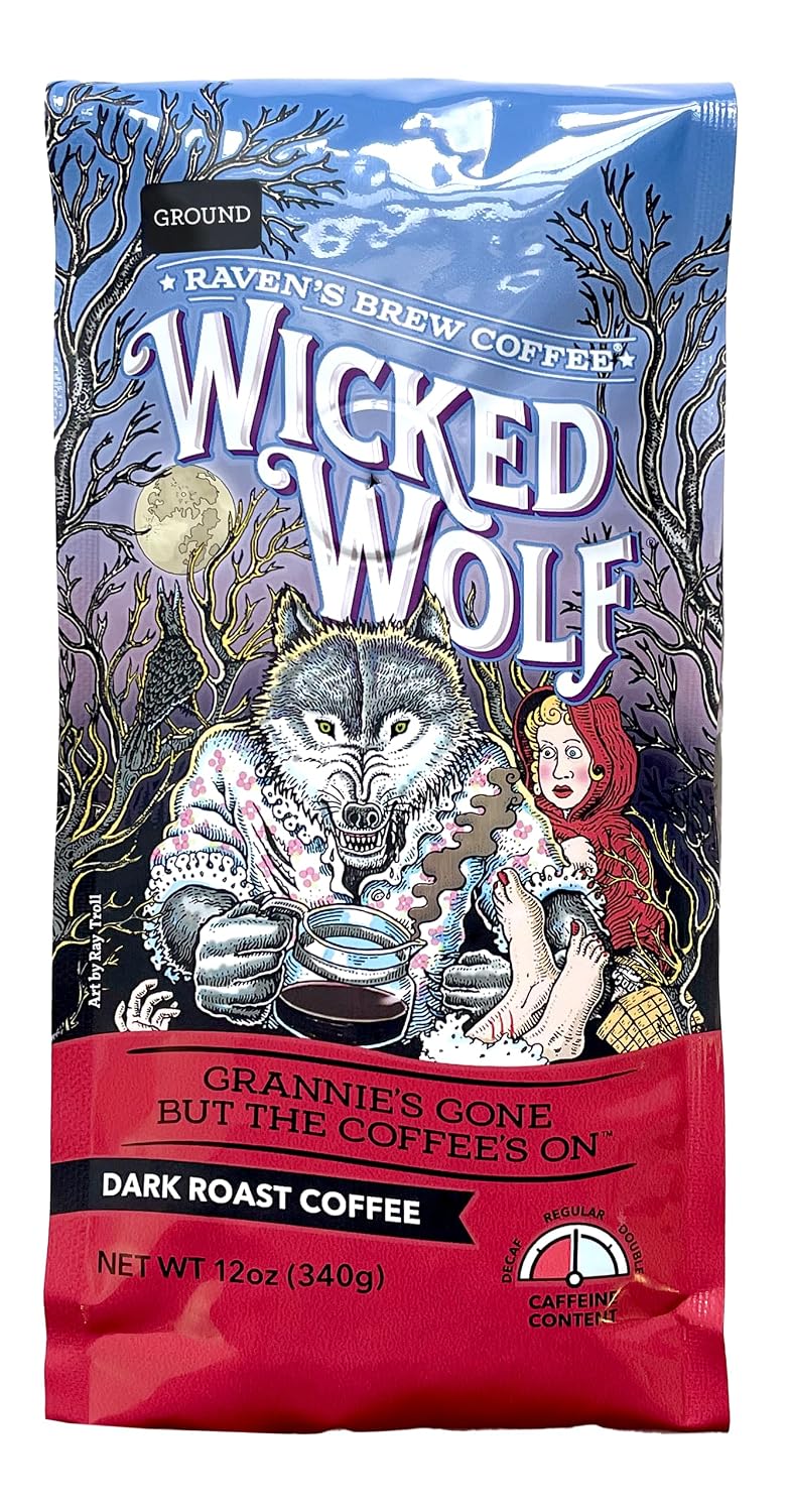 Raven's Brew Coffee Three Peckered Billy Goat, 12 Ounce - Dark Roast - Full Body with a Long Sweet Finish (Organic Ground, 12 oz)