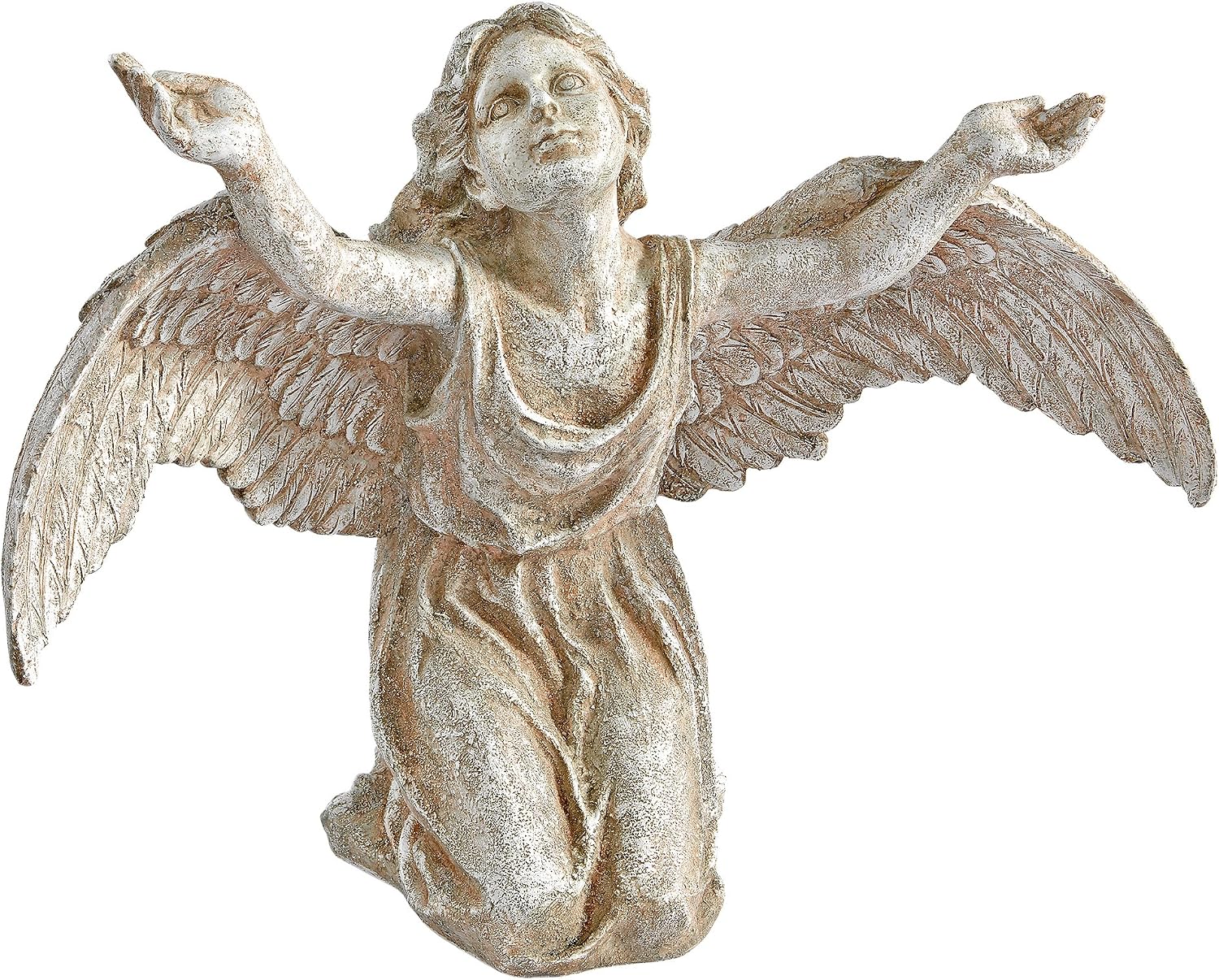 Design Toscano In Grace Girl Child Angel Memorial Indoor/Outdoor Garden Statue, 14 inches wide, 24 inches tall, Cast Stone Resin, Antique Stone Finish