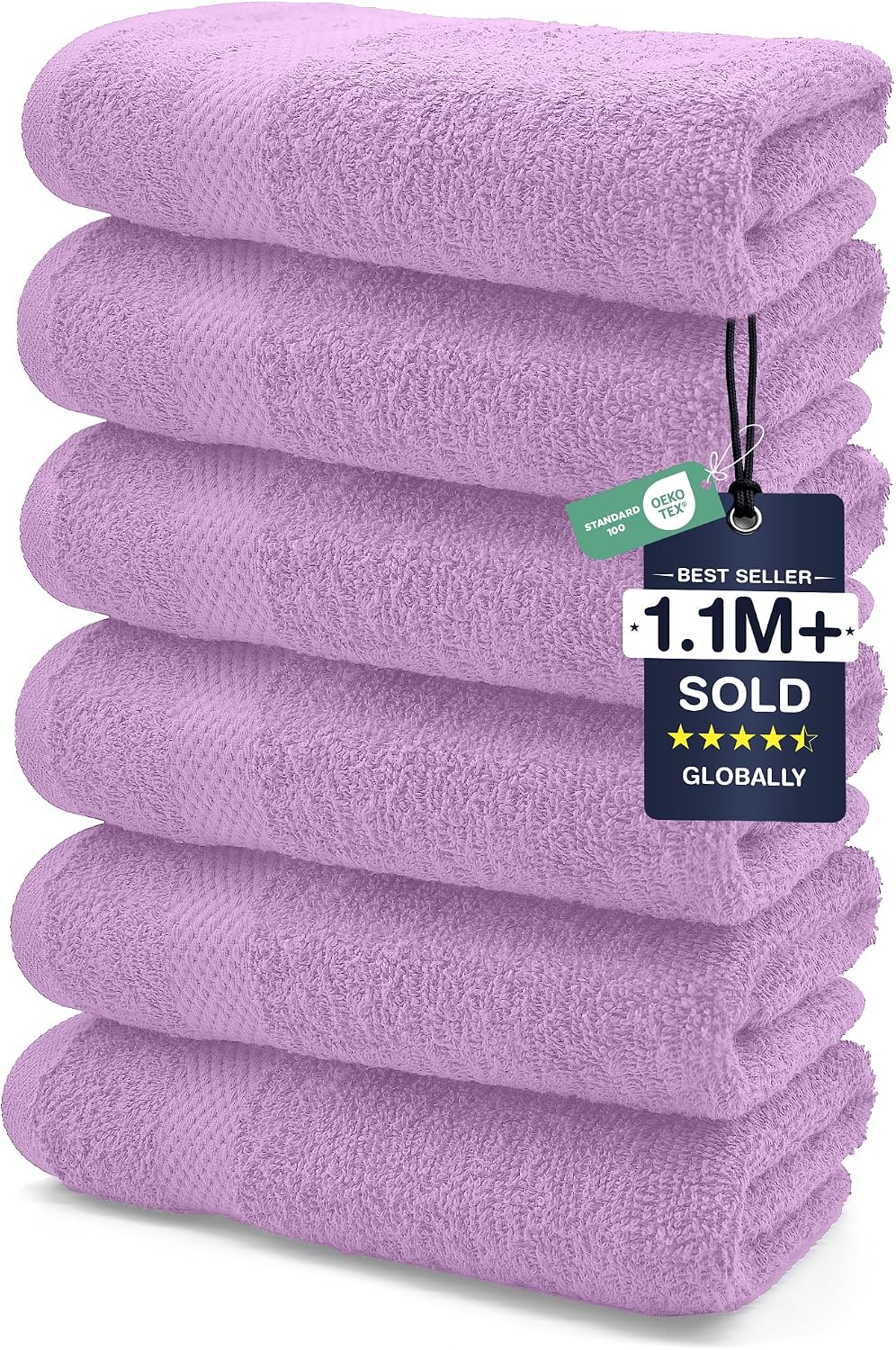 DAN RIVER 24 Pack Cotton Wash Cloths Set for Showering [12x12] White
