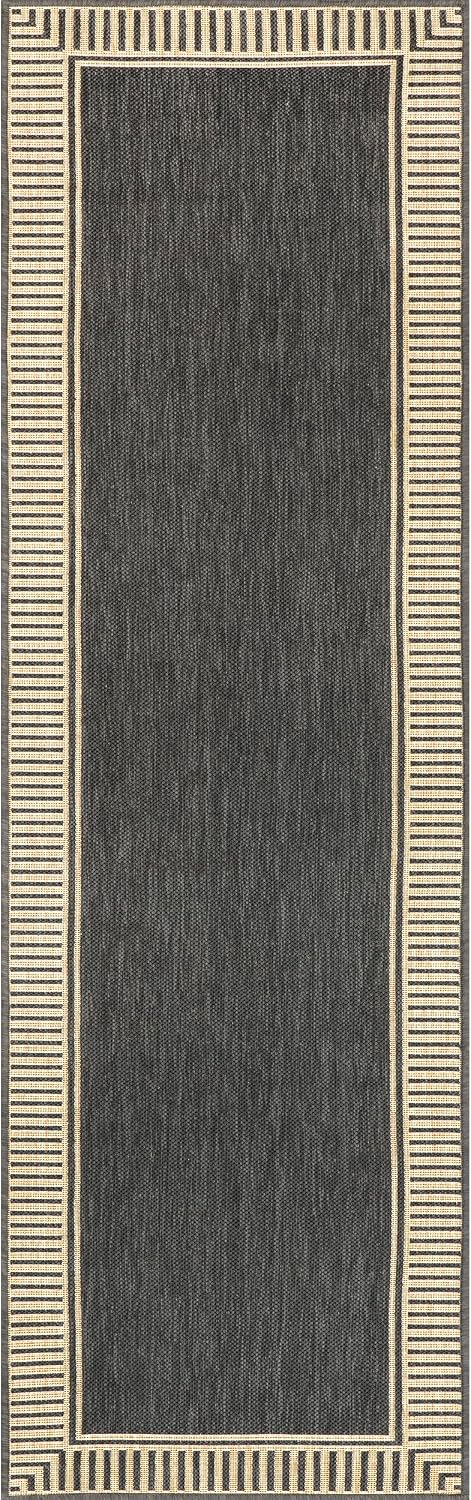 nuLOOM Asha Light Brown Bordered Indoor/Outdoor Area Rug, 4' x 5'