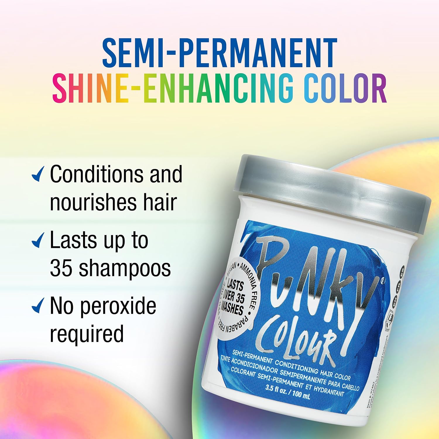 Punky Colour Flamingo Pink Semi Permanent Hair Color – Vibrant Pink Hair Dye, Vegan & Cruelty-Free Conditioning Formula, Lasts Up to 35 Washes, 3.5 fl oz