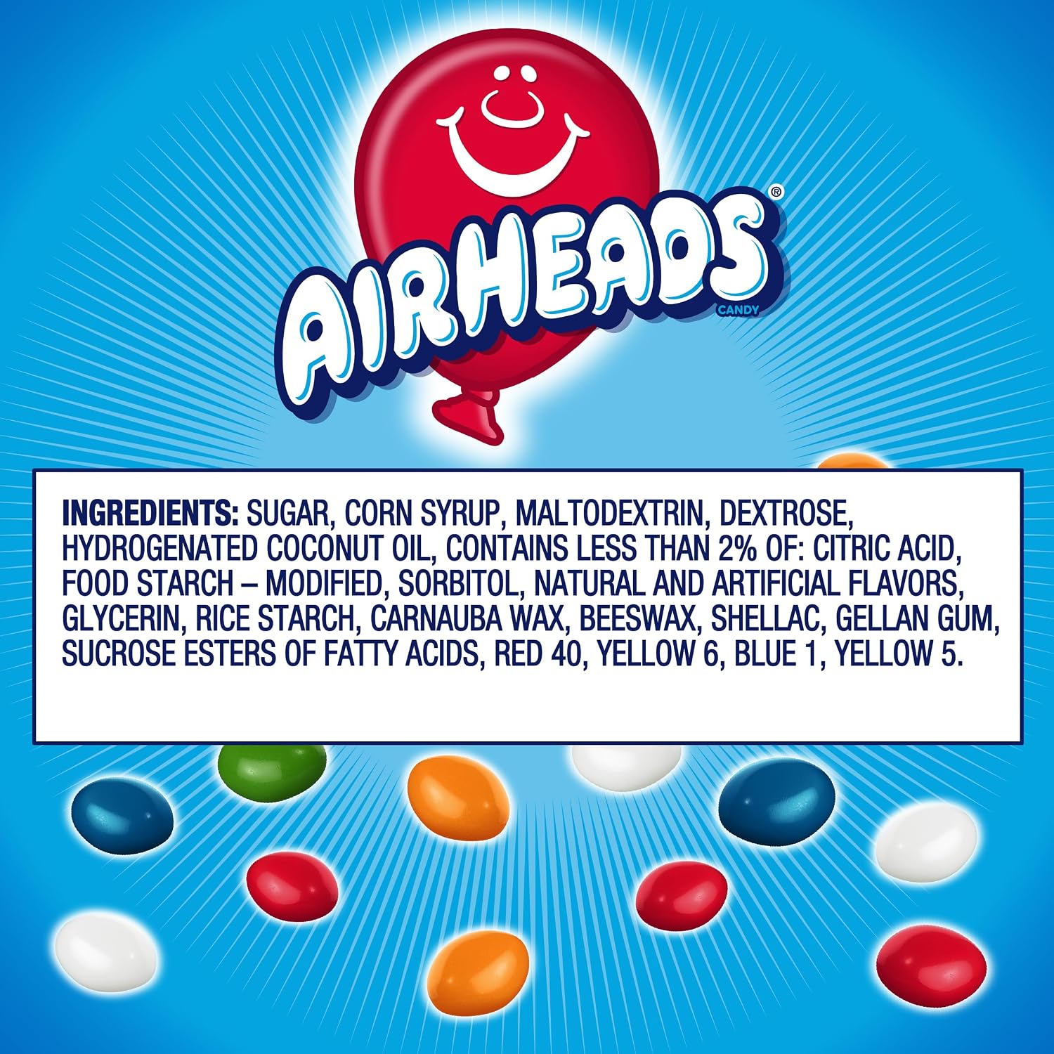 Airheads Candy Bites, Assorted Fruit Flavors, 2 Ounces (18-Pack) | Individually Wrapped Bulk Candy, Chewy Candy Bags