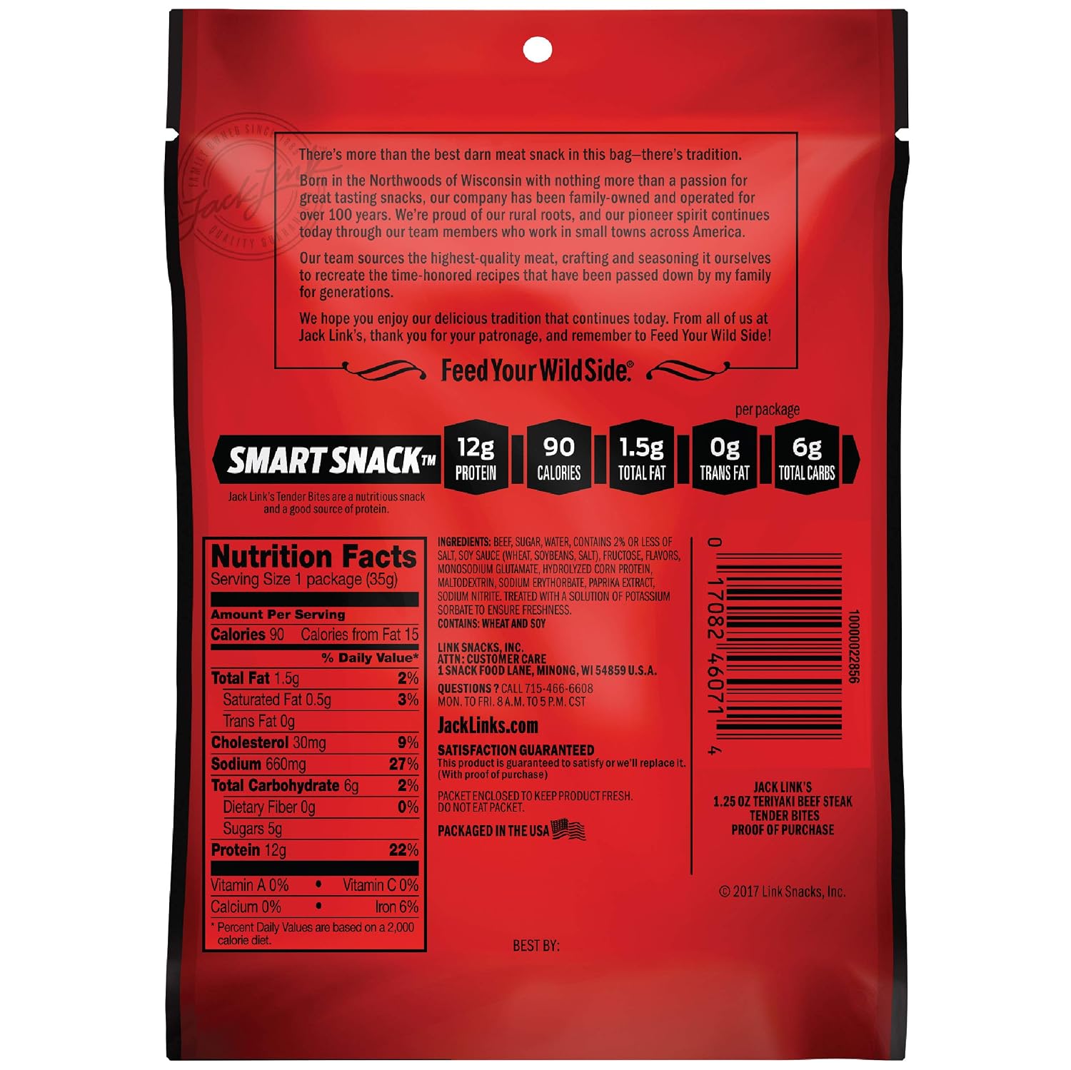 Jack Link's Premium Cuts Beef Steak Tender Bites, Teriyaki, 1.25 Ounce (Pack of 10)