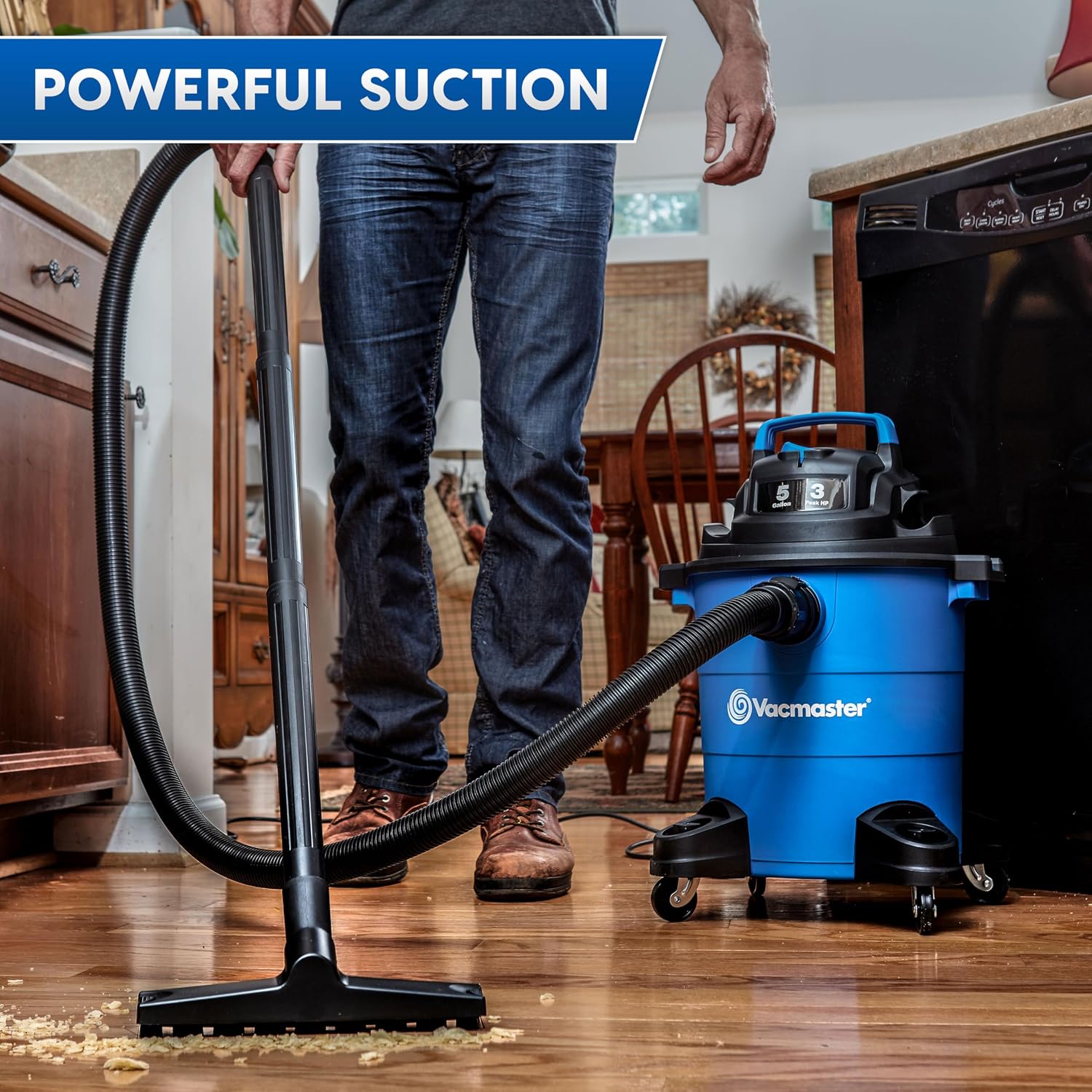 Vacmaster VOC809PF 8-Gal 4 Peak HP Utility Wet/Dry Vacuum Blue