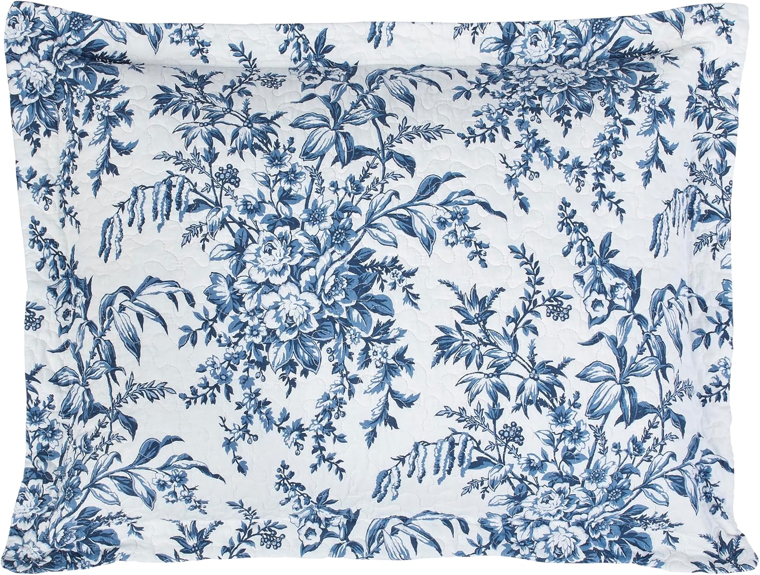 Laura Ashley – Queen Quilt Set, Soft & Lightweight Bedding with Matching Shams, Reversible Floral Room Decor, College Dorm Room Essentials (Bedford Blue)