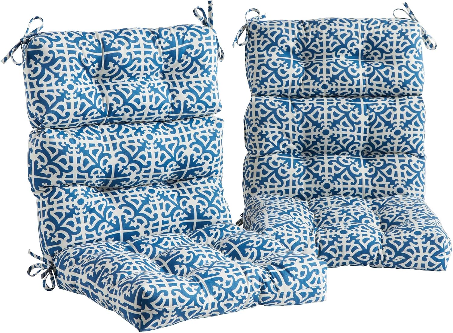 Greendale Home Fashions Outdoor 44x22-inch High Back Chair Cushions (Set of 2), Cement