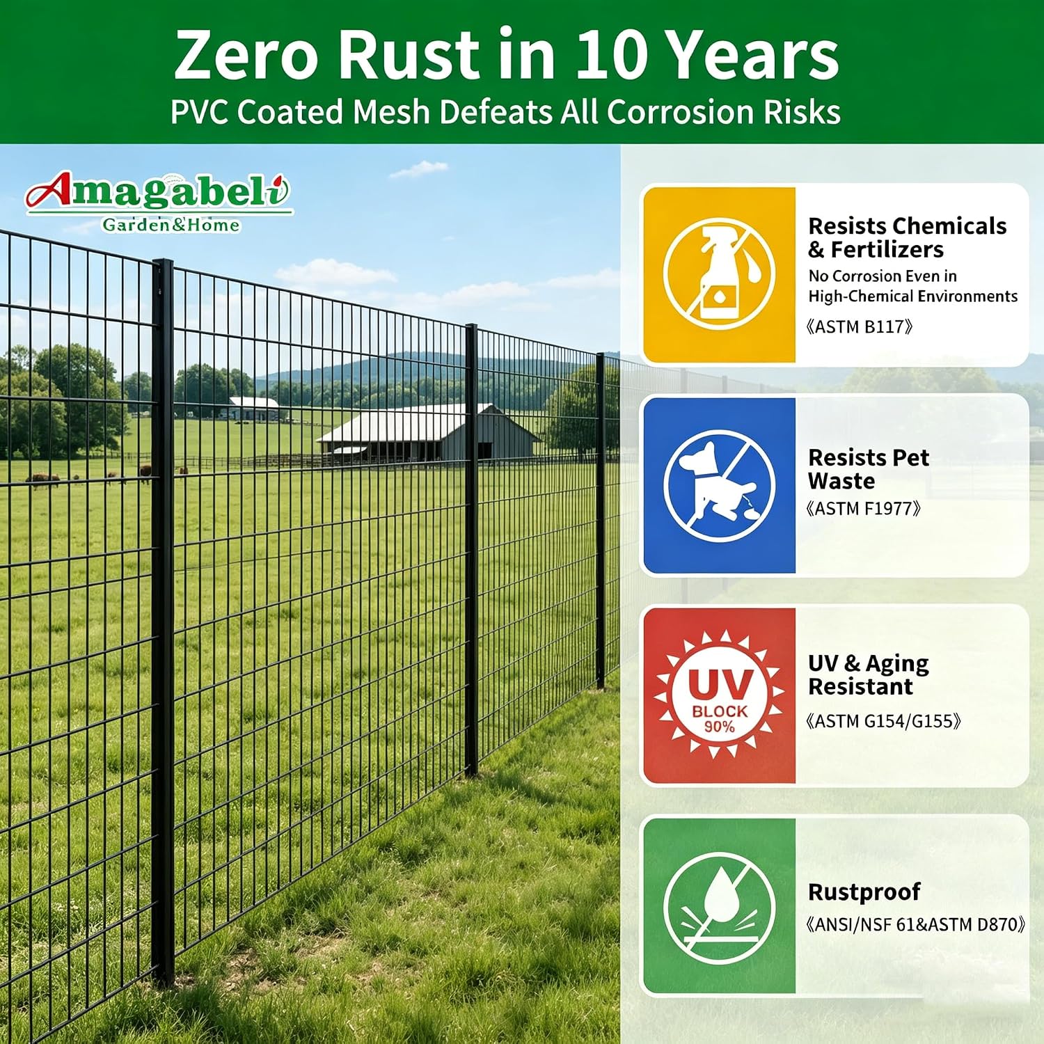 Amagabeli Hardware Cloth 1/2 inch 36 x 100 ft 19 Gauge Chicken Wire Fence Hot-Dipped Galvanized After Welding Welded Wire Fencing Mesh Roll Garden Plant Support Poultry Rabbit Cage Snake Gopher