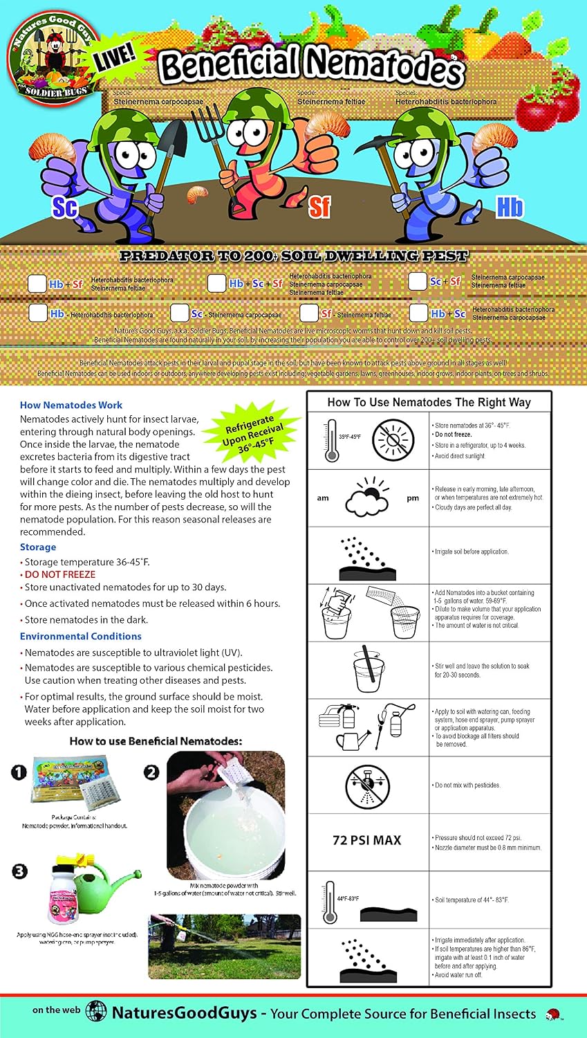 NaturesGoodGuys Beneficial Nematodes Steinernema feltiae SF - 5 Million