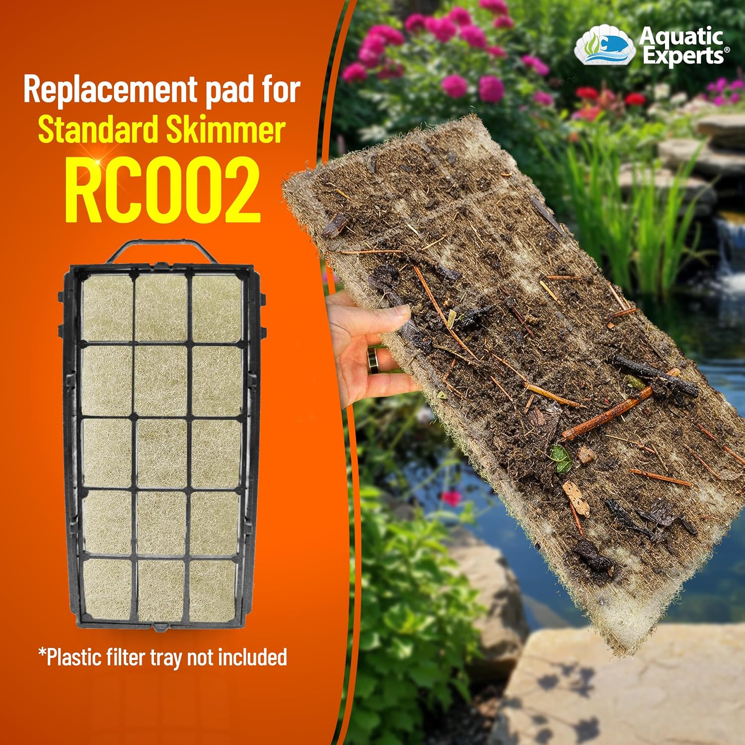 Aquatic Experts Cream COARSE Pond Filter Pad - 2 inch Thick - Bulk Roll Water Garden Filter Pond Media - Made in USA, (12" x 36")
