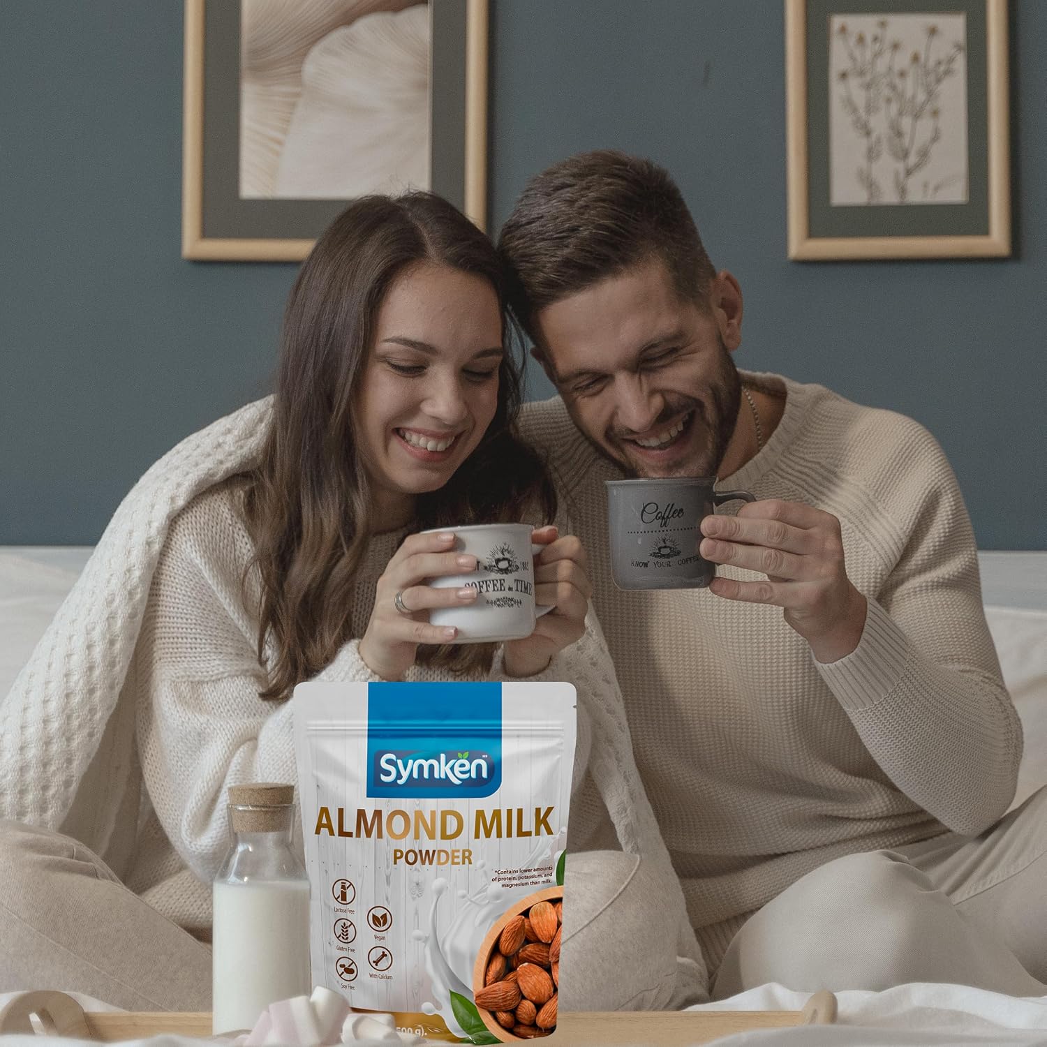 SYMKEN Almond Milk Powder 17.6 Oz (500g) | Pure Almond | No added sugar | Vegan | Gluten free | Lactose free | Non-GMO | Non-Dairy | Vegan protein