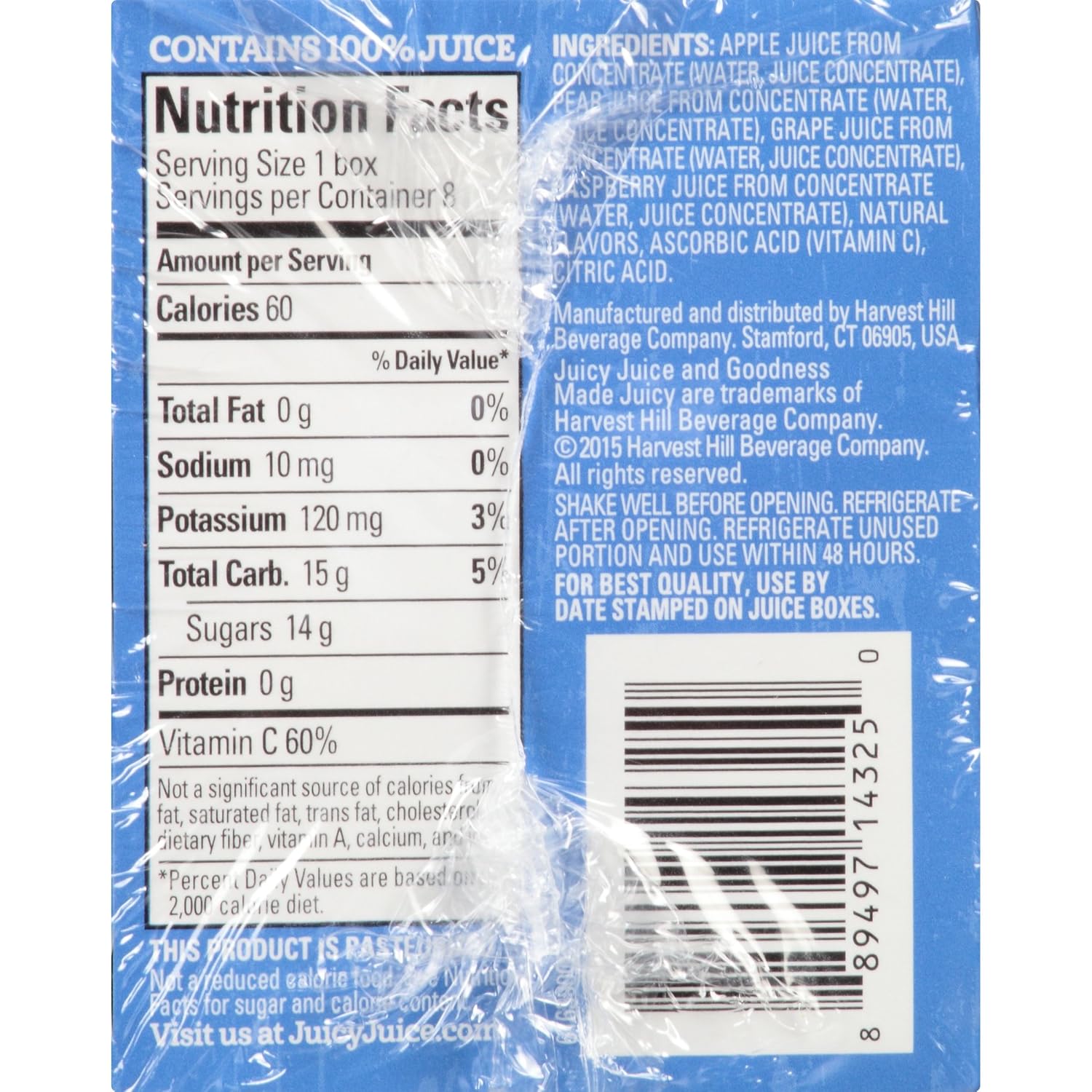 Juicy Juice Apple, 4.23 Ounce Boxes, 8 Count (Pack of 5)