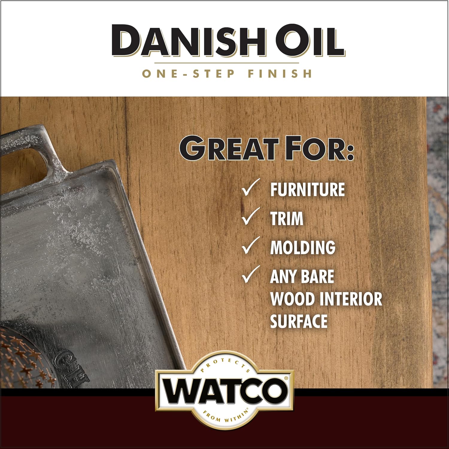Watco 65351 Danish Oil Wood Finish, Pint, Black Walnut