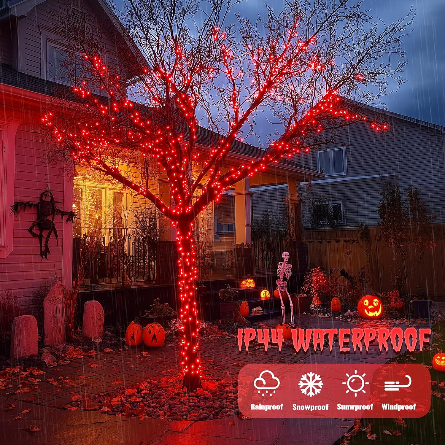 JMEXSUSS 2 Pack Solar String Lights Outdoor Total 66FT 200LED Fairy Lights | Outdoor Waterproof, 8 Modes Solar Christmas Lights for Outside Garden Tree Patio Yard Wedding Christmas Decorations, White