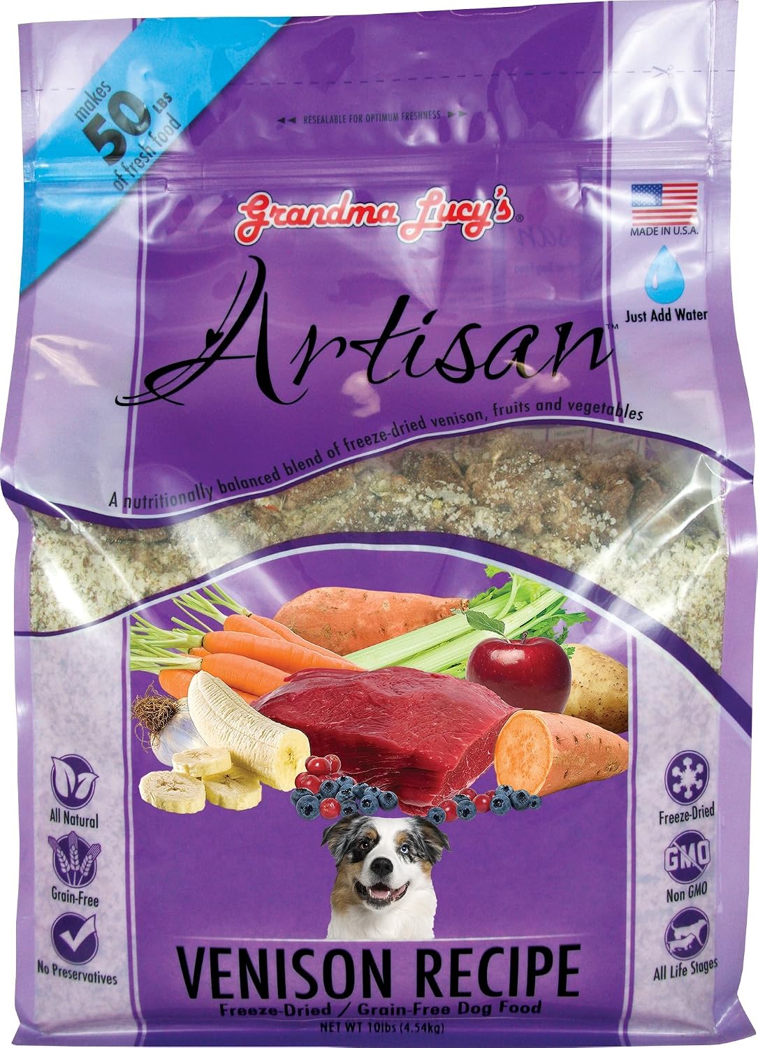 Grandma Lucy's Artisan Dog Food, Grain Free and Freeze-Dried - Artisan Chicken, 10Lb Bag