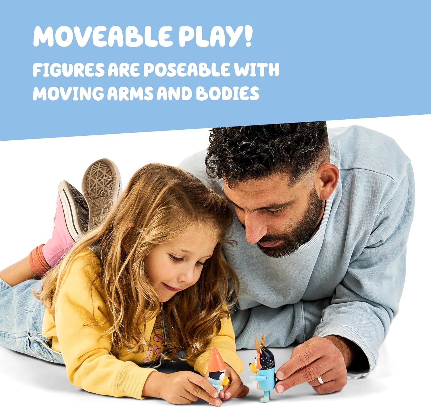 Bluey School Figurine Toys Pack of 4, Articulated Character Toys with Chloe, Rusty, and Calypso Figurines, Small Action Figures for Kids Ages 3+