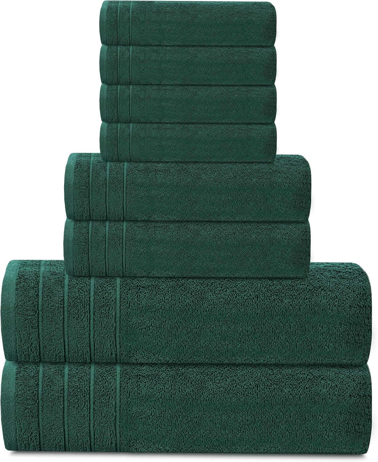 Tens Towels 8 Piece Towel Set, 2 XL Bath, 2 Hand, 4 Washcloth, Dark Grey