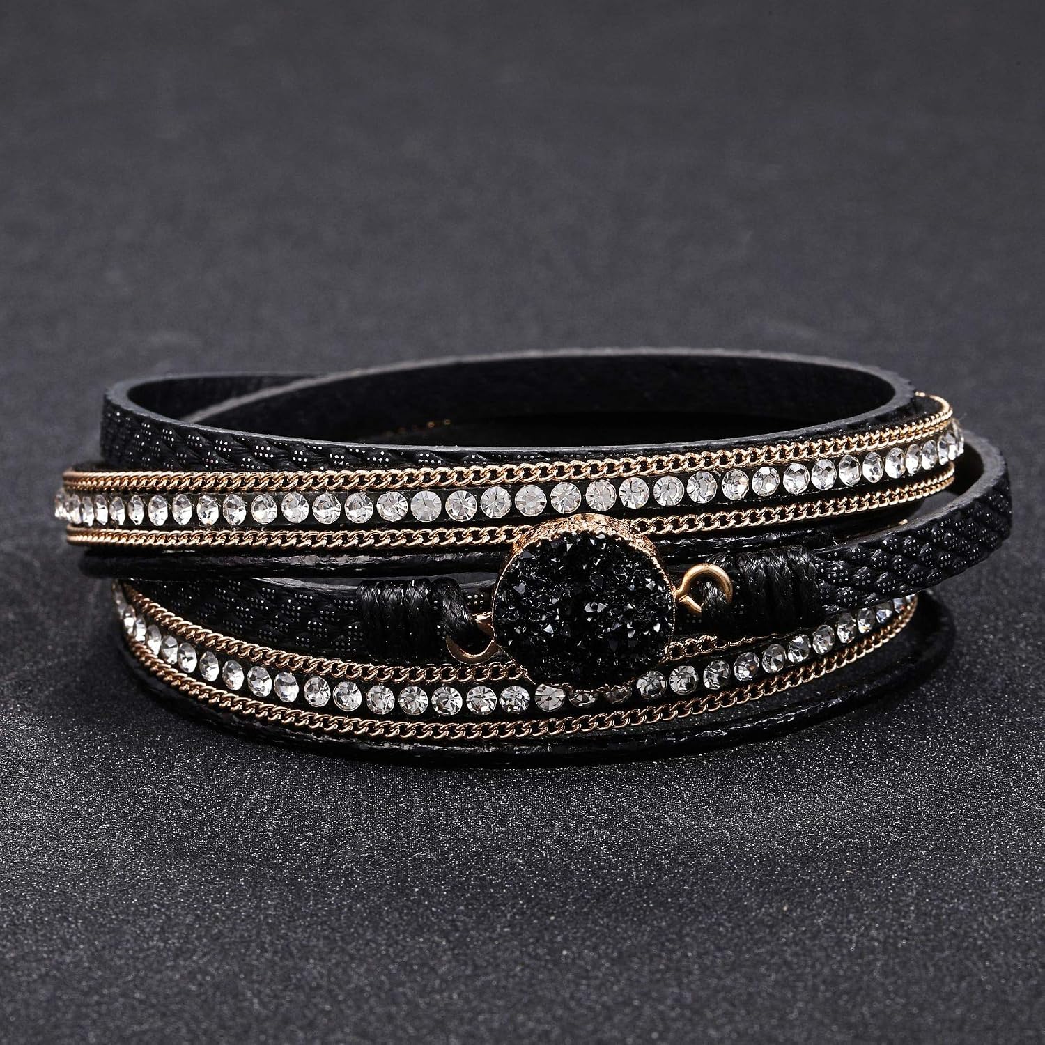 Fesciory Leather Wrap Bracelets for Women, Boho Western Layered Jewelry